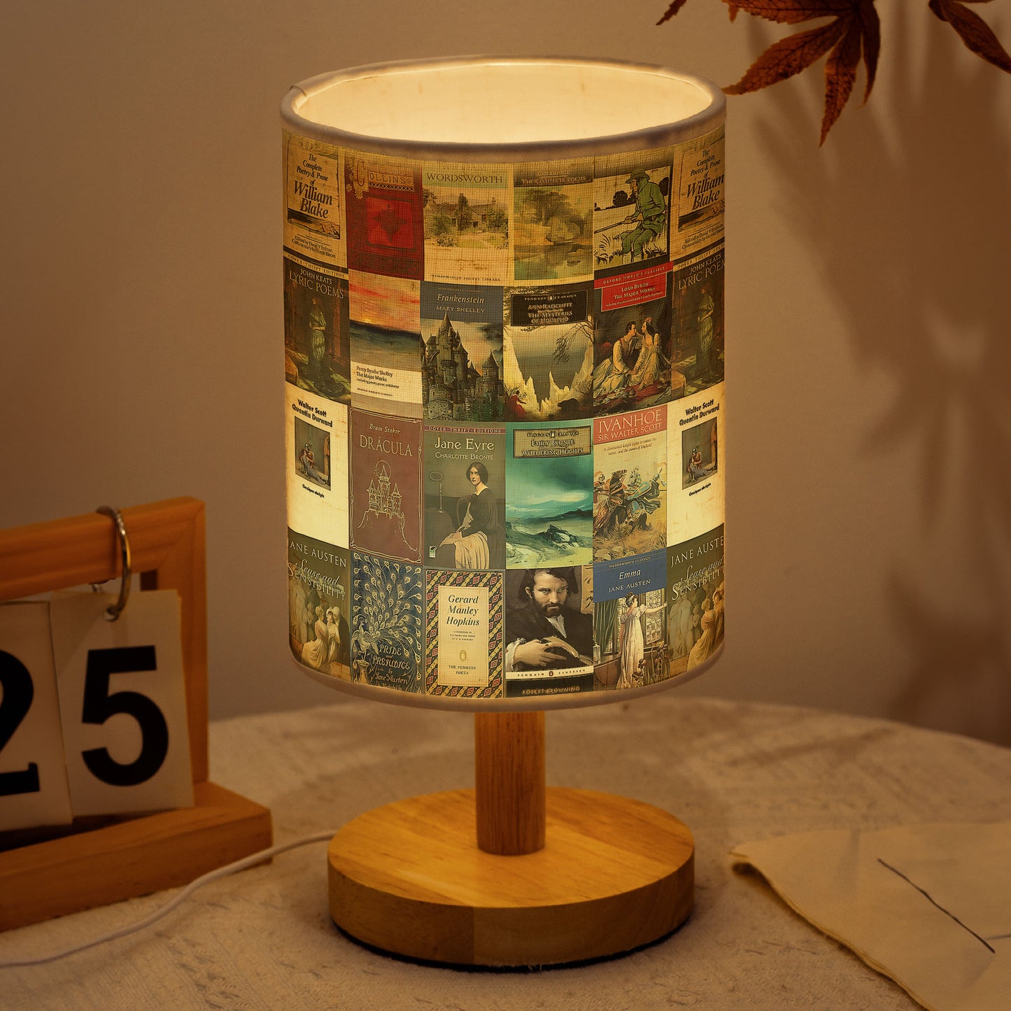 Literature Classics Book Cover Fabric Lamp