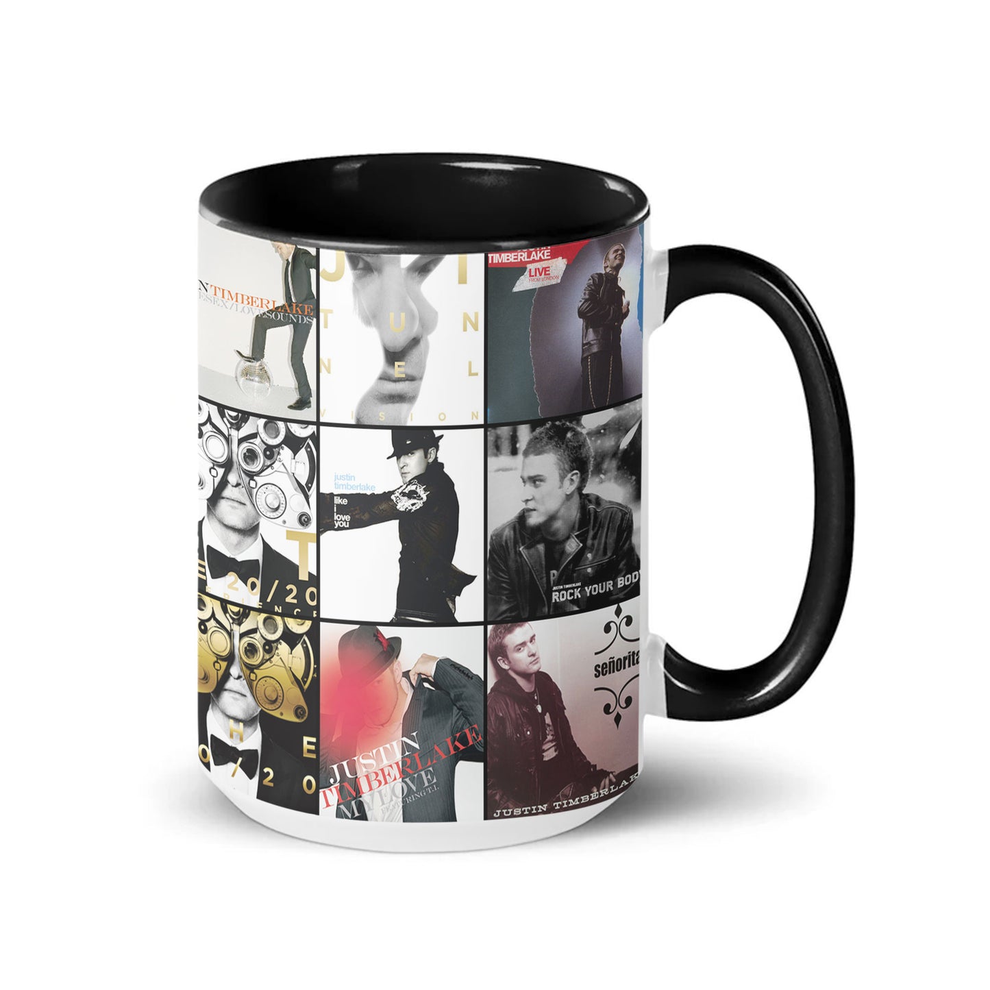 Justin Timberlake Accent Mug – Album Cover Collage Gift