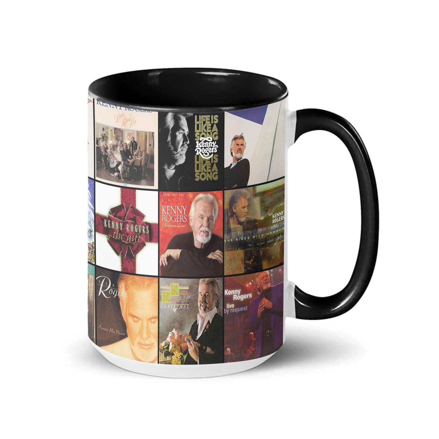 Kenny Rogers Accent Mug – Country Legend Album Collage Gift