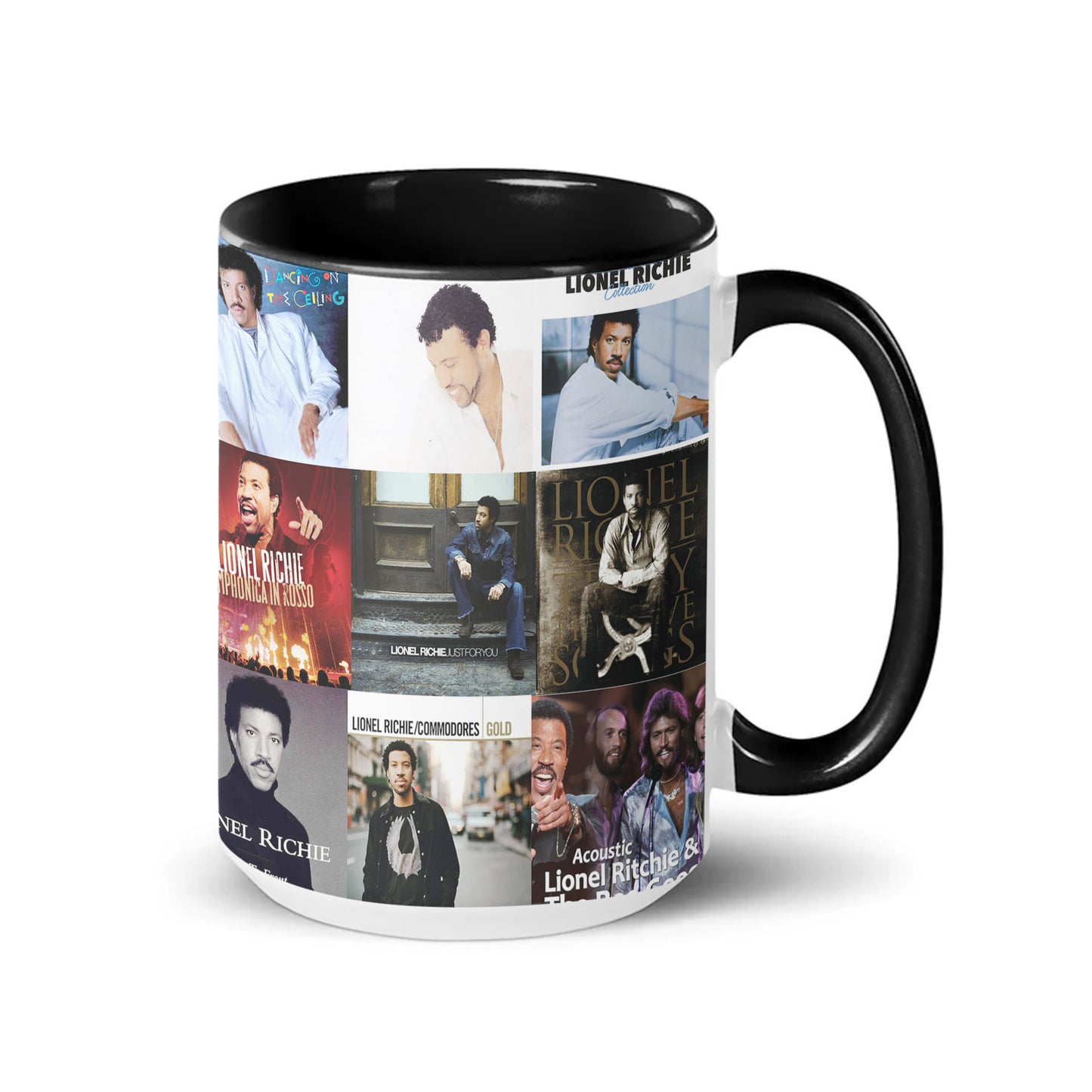 Lionel Richie Accent Mug – Soulful Classics Album Cover Collage Gift