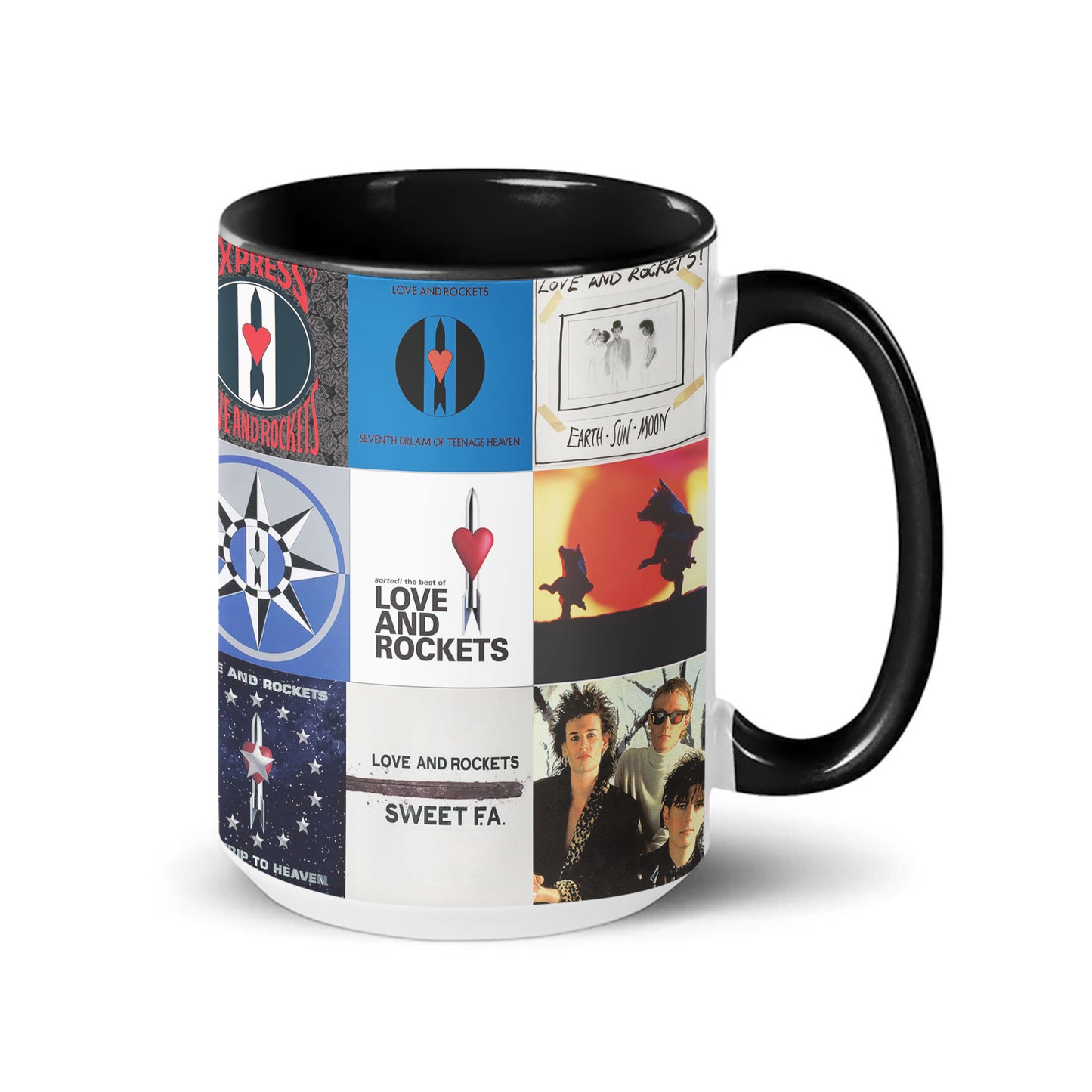 Love and Rockets Accent Mug – Album Cover Collage Gift