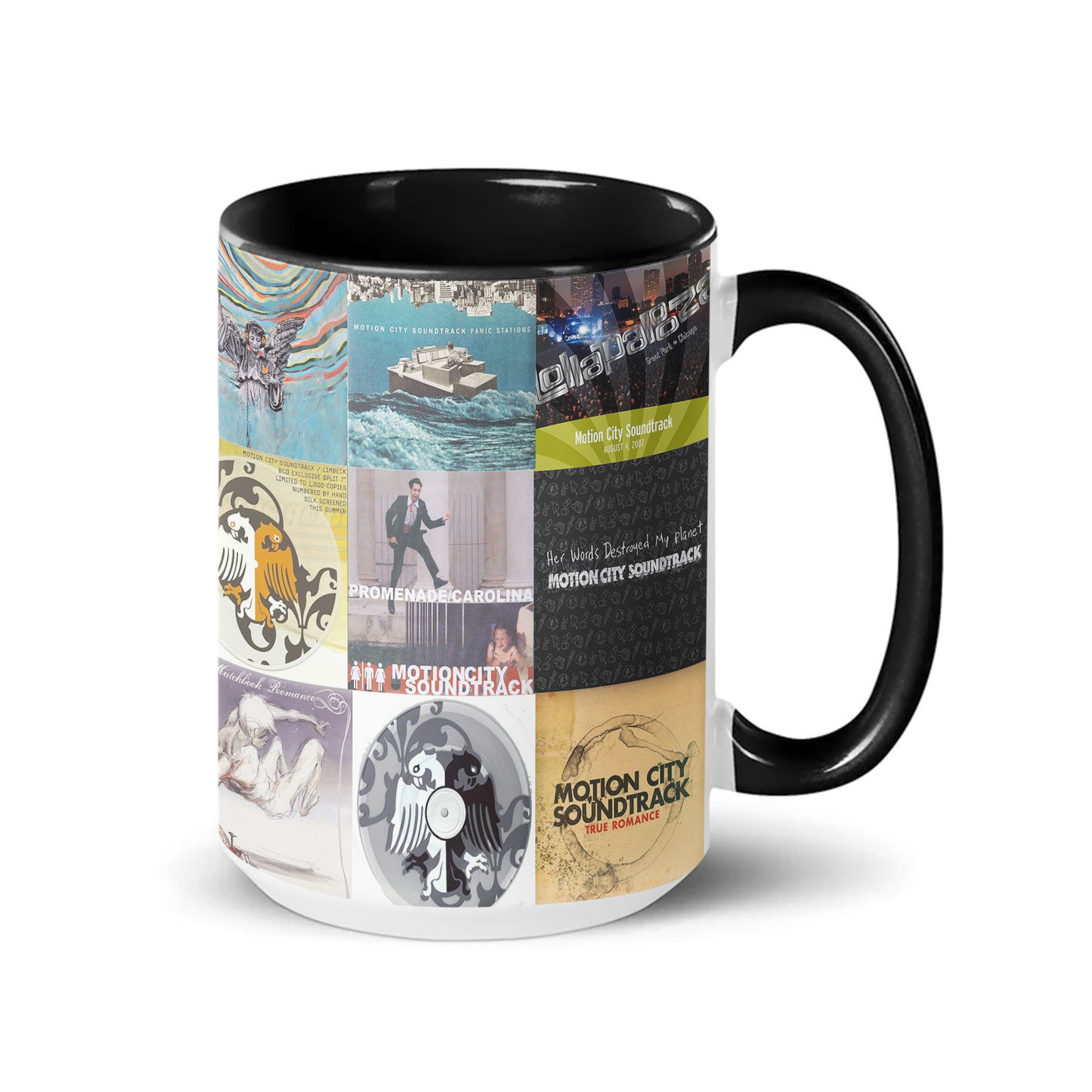 Motion City Soundtrack Accent Mug – Pop-Punk & Emo Album Collage Gift