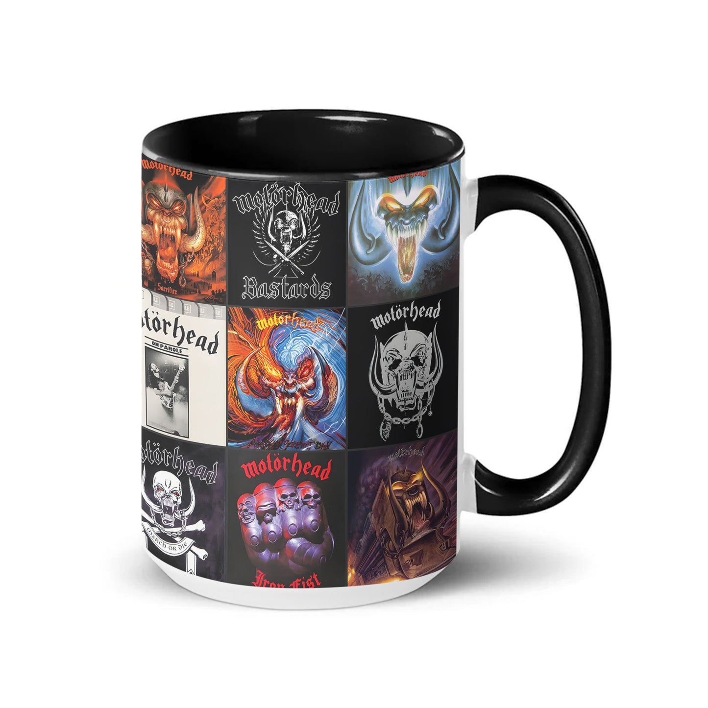 Motörhead Accent Mug – Classic Album Cover Collage Gift for Heavy Metal Fans