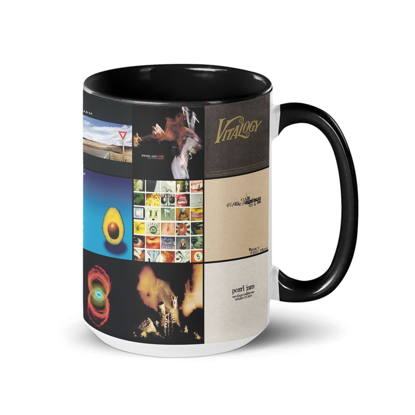 Pearl Jam Accent Mug – Classic Album Cover Collage Gift for Rock Music Fans