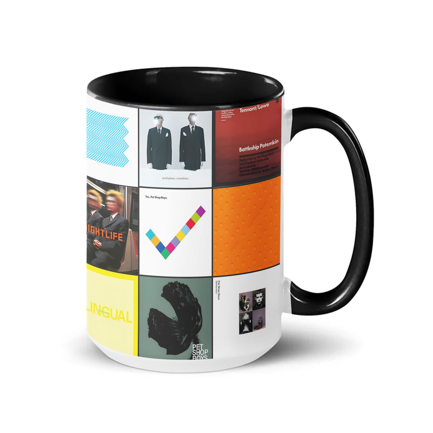 Pet Shop Boys Accent Mug – Modern Album Art Collage Gift