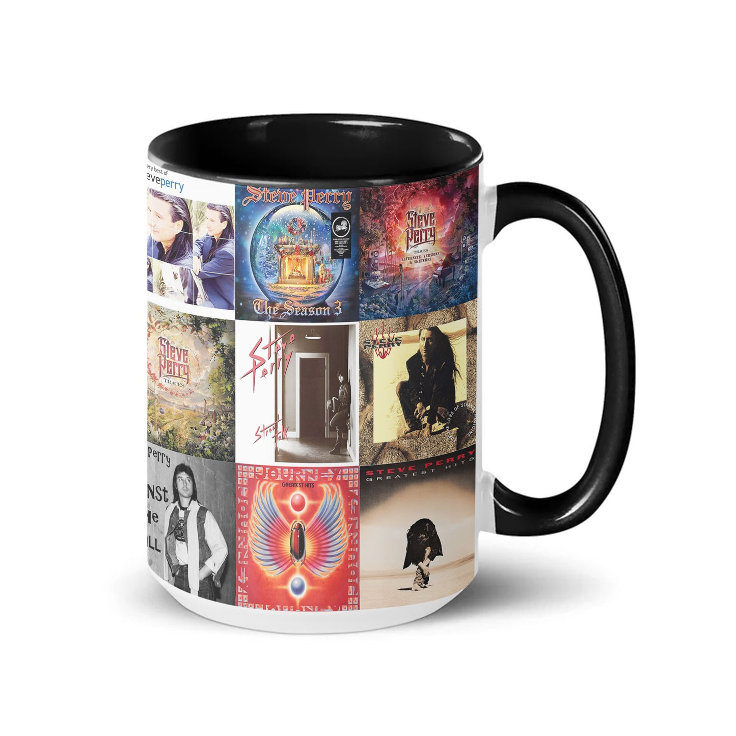 Steve Perry Accent Mug – Rock Legend Album Collage Gift