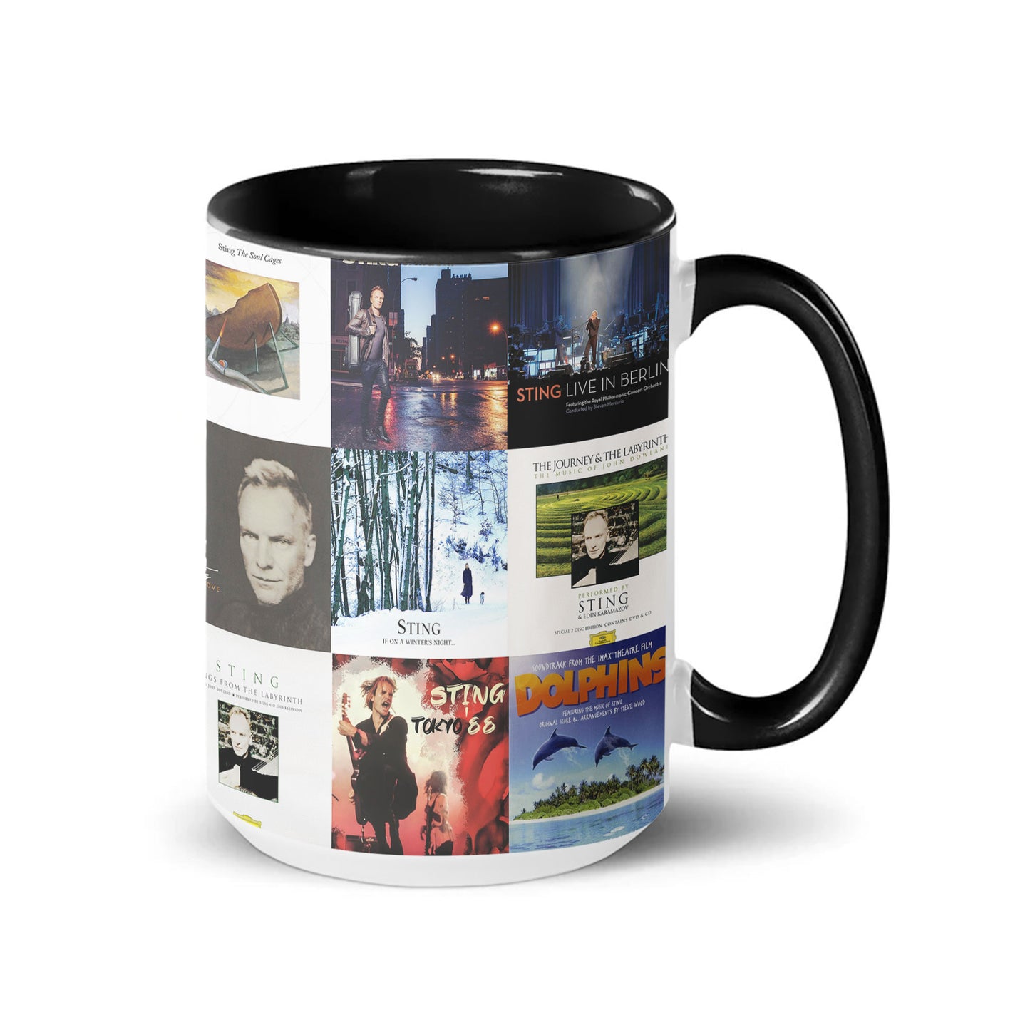 Sting Accent Mug – Classic Album Cover Collage Gift for Music Lovers