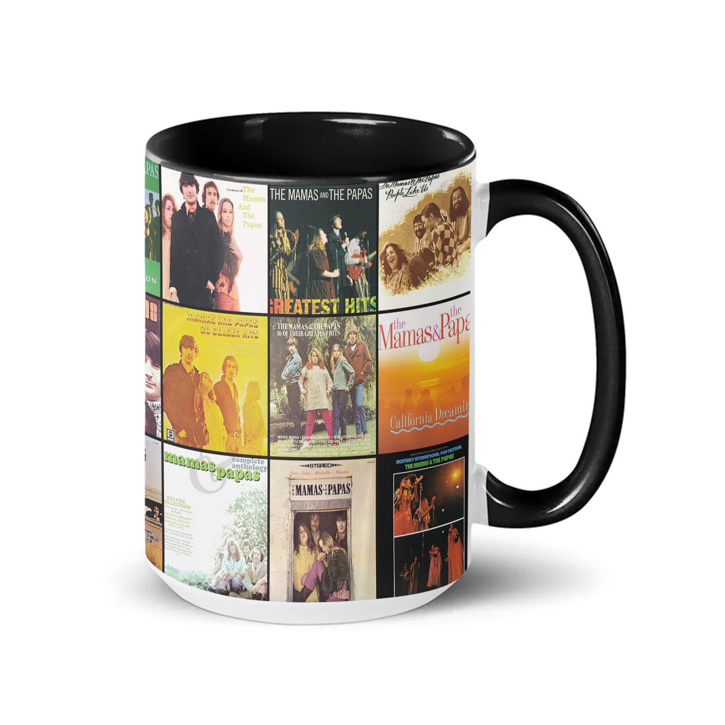 The Mamas & The Papas Accent Mug – Folk-Rock Classics Album Collage Gift