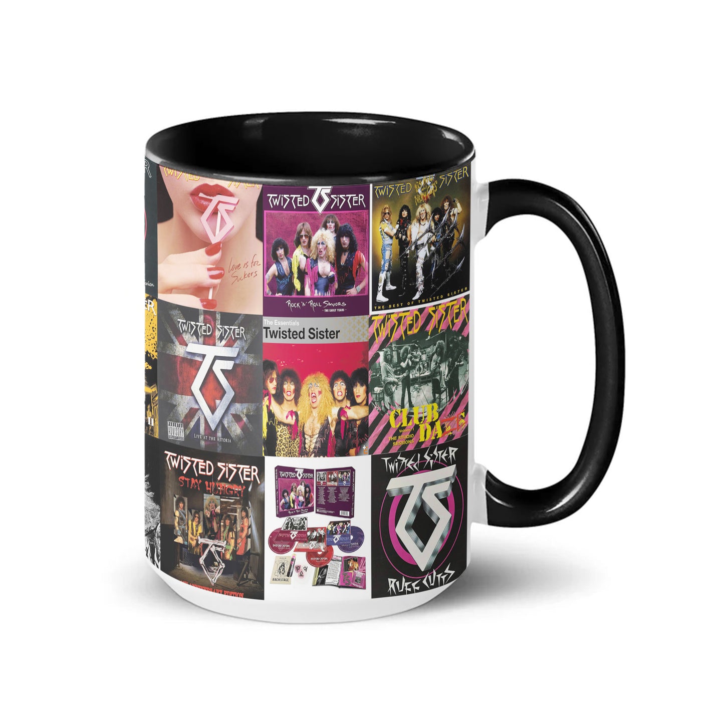 Twisted Sister Accent Mug – Heavy Metal Album Cover Collage Gift