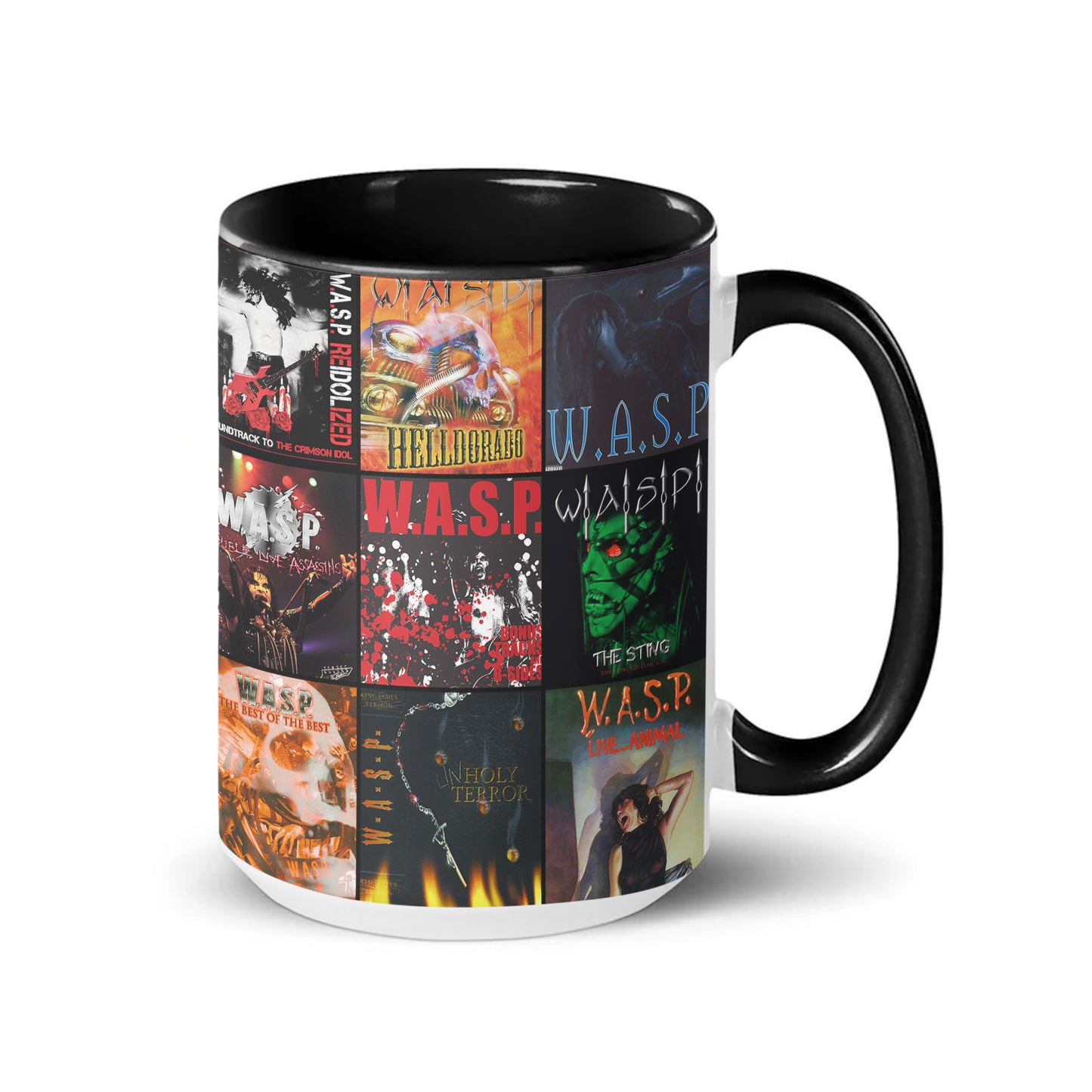 W.A.S.P. Accent Mug – Heavy Metal Classics Album Collage Gift