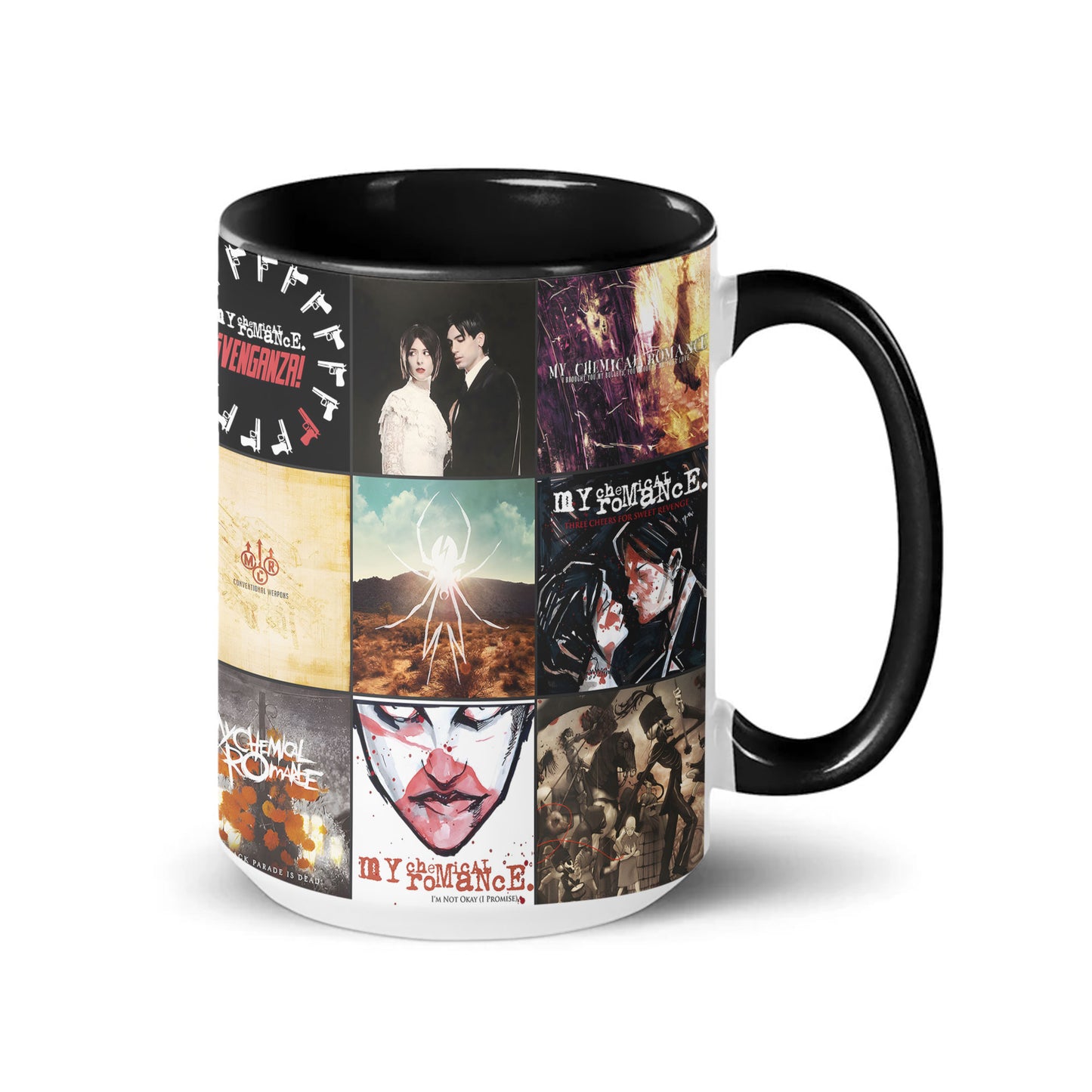 My Chemical Romance Accent Mug – Classic Album Cover Collage Gift for Emo & Rock Fans