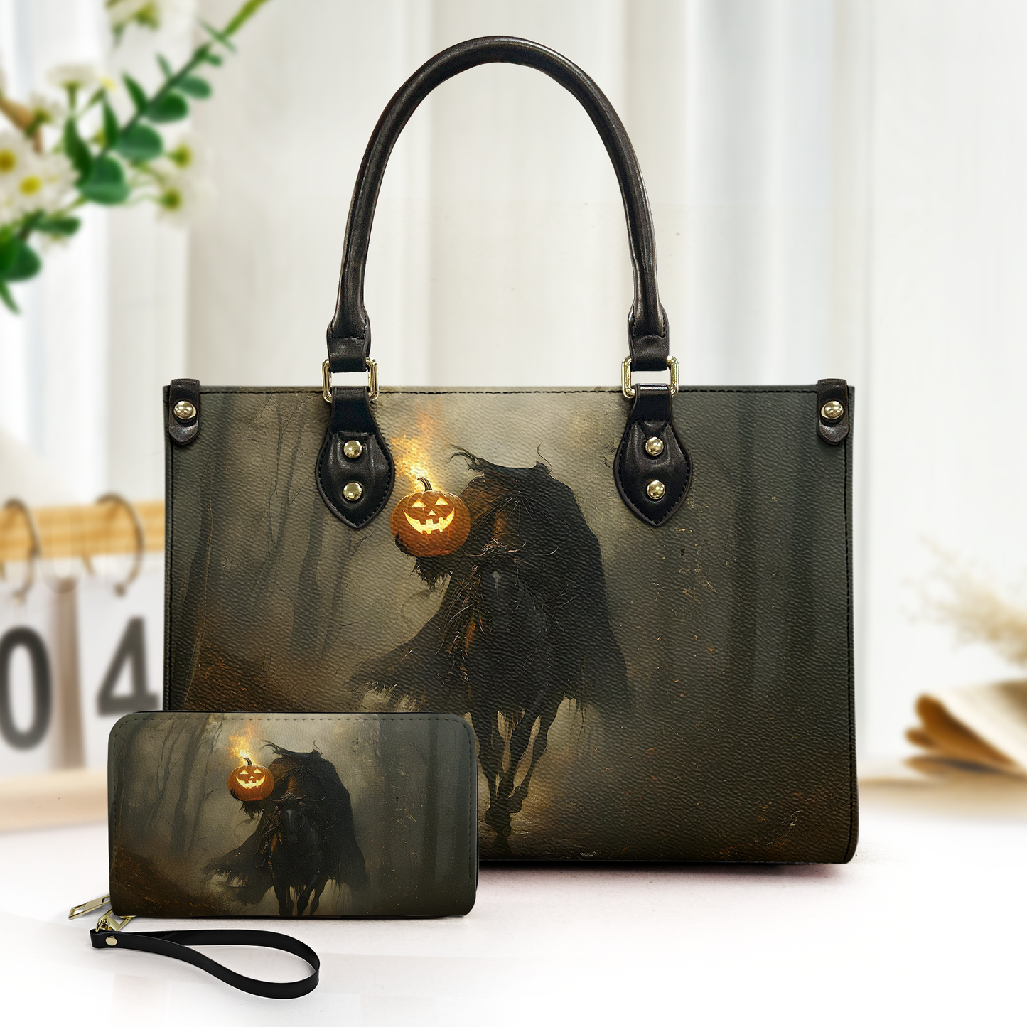 Headless Horseman Leather Handbag & Wallet Set – Gothic Halloween Fantasy