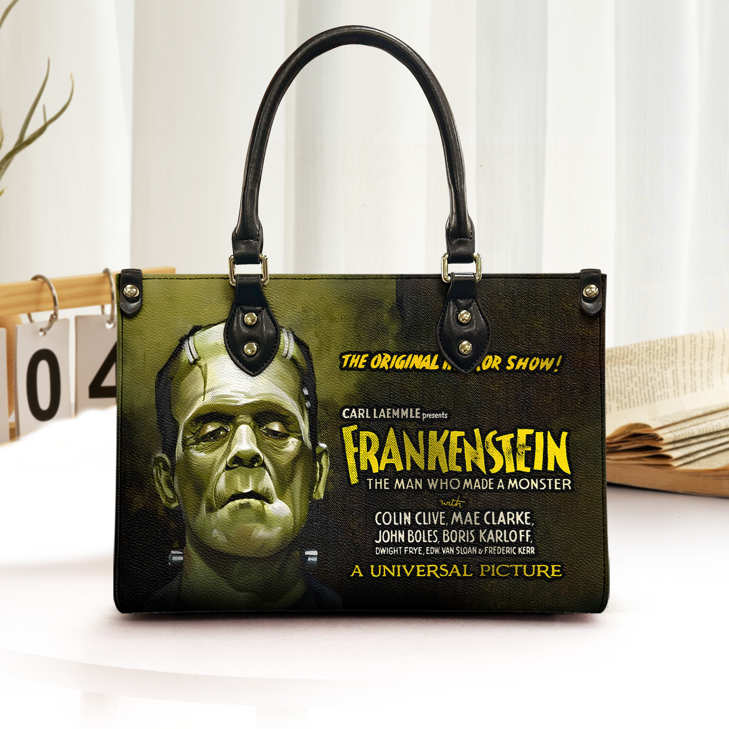 Vintage Frankenstein Horror Leather Handbag & Wallet Set
