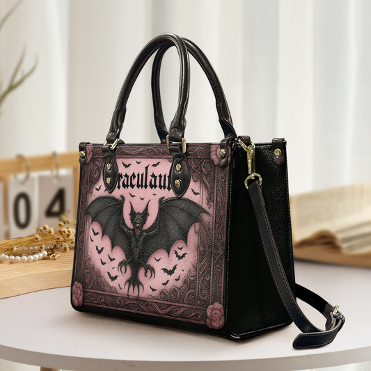 Draculara Bat Gothic Leather Handbag & Wallet Set – Spooky Chic
