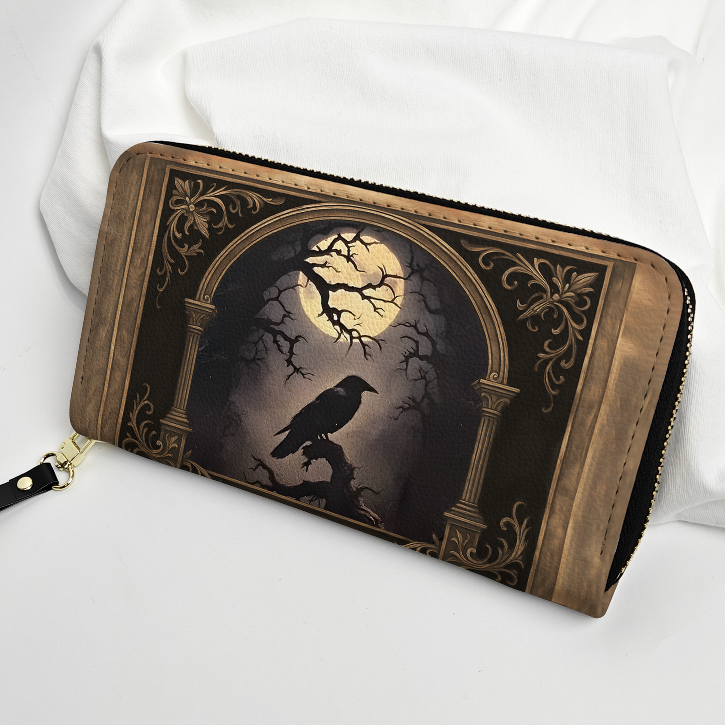 Raven Grimoire Leather Journal – Gothic Leather Handbag & Wallet Set