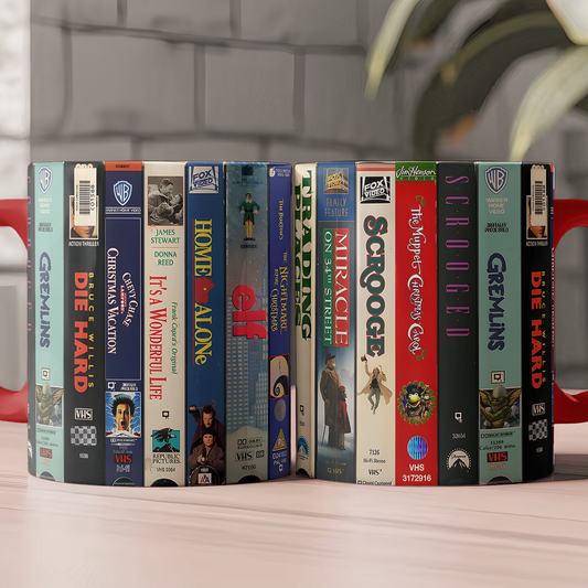 🎄 Retro VHS Christmas Movie Accent Mug