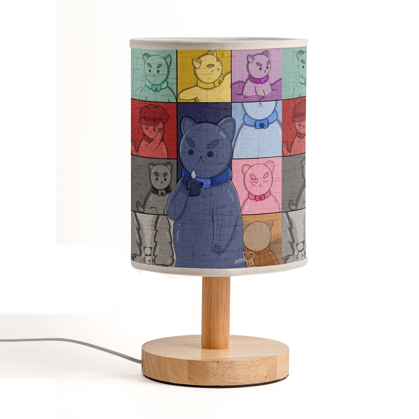 Cartoon Cats Fabric Table Lamp – Playful Home Décor Light