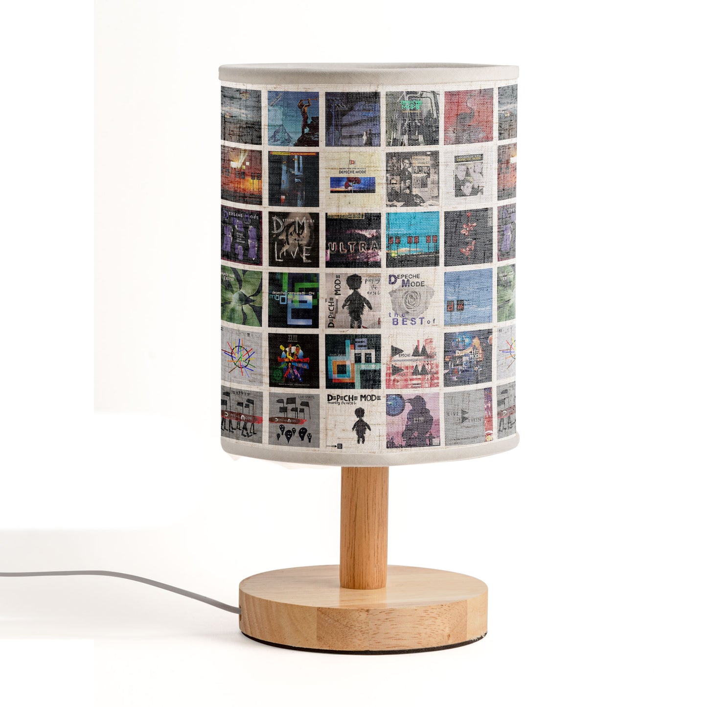 Depeche Mode Album Cover Collage Table Fabric Lamp