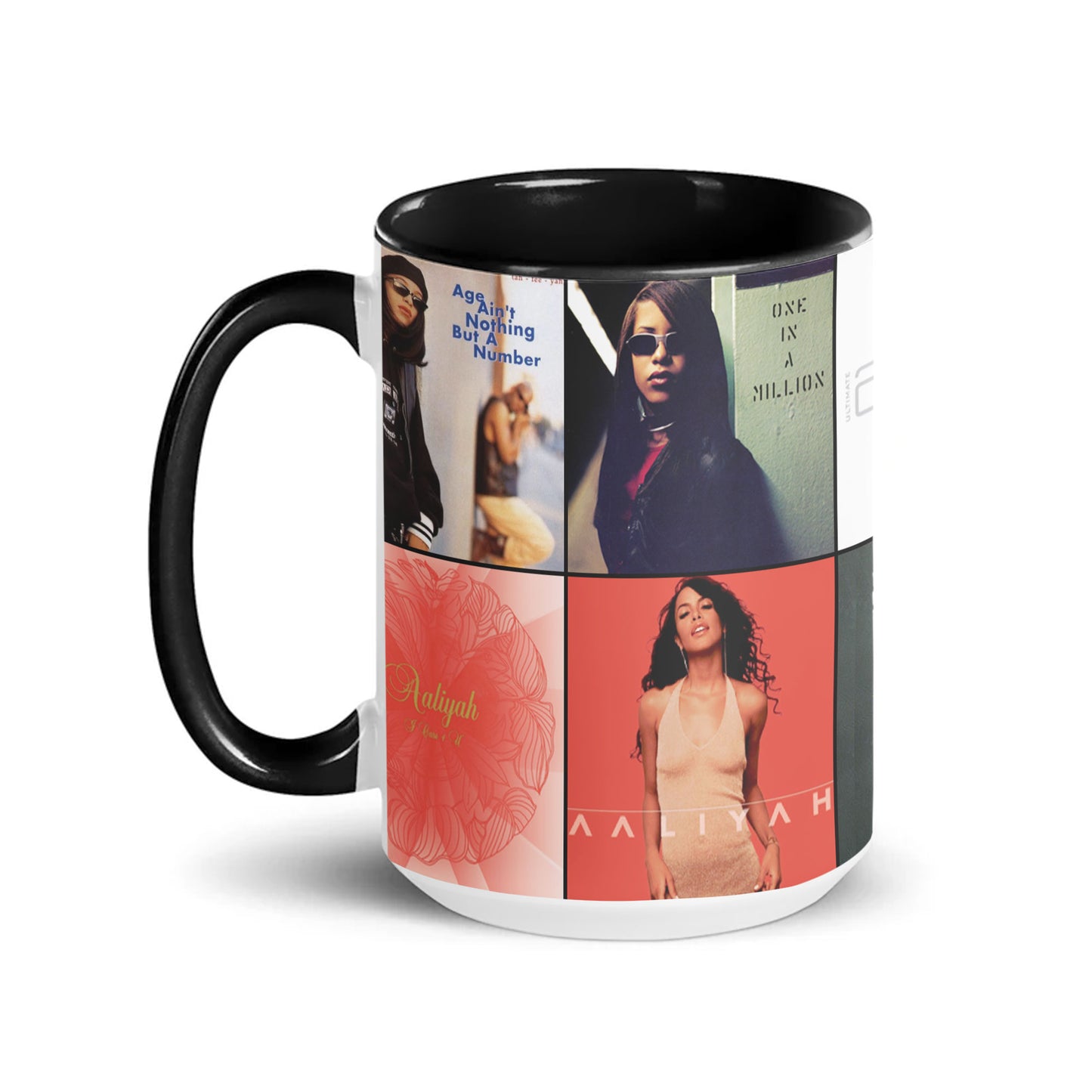 Aaliyah Accent Mug – R&B Icon Album Cover Collage Gift