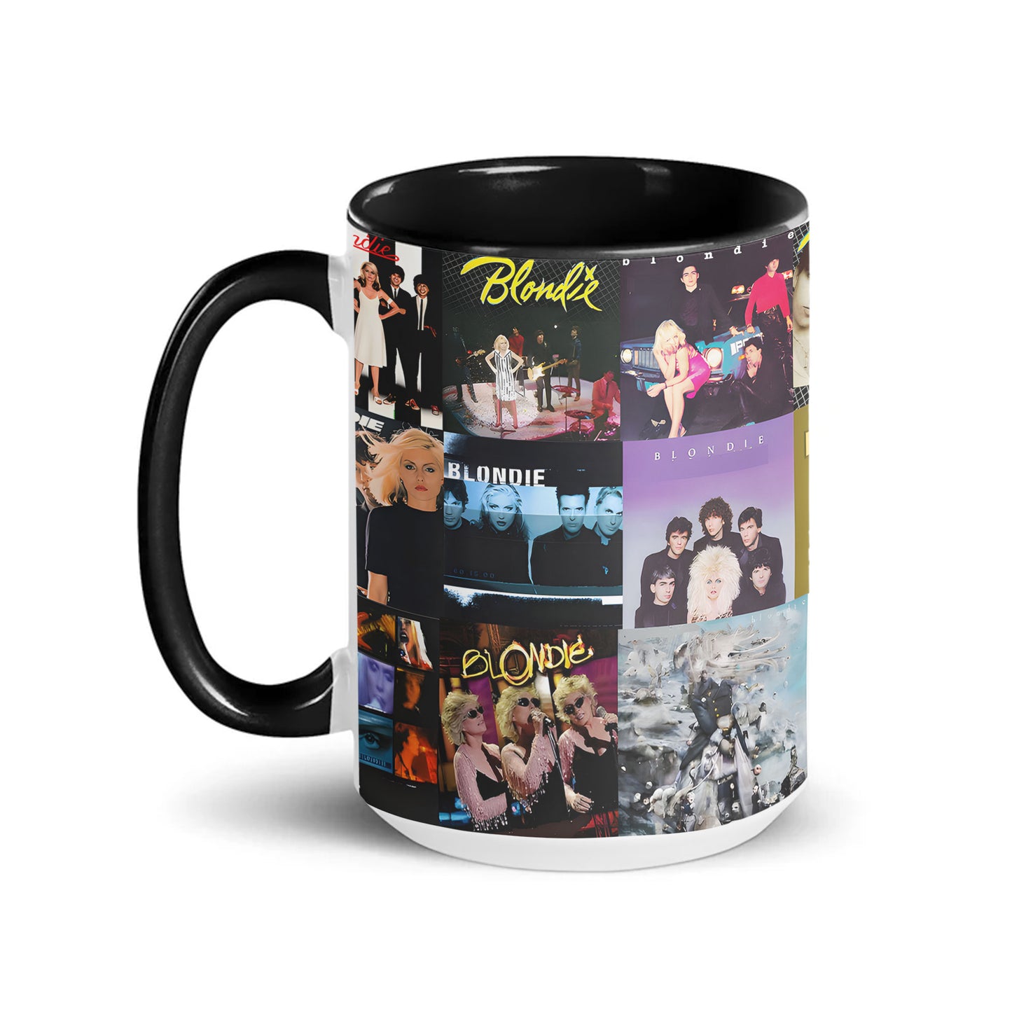 Blondie Accent Mug – Classic Album Cover Collage Gift for Retro Music Lovers