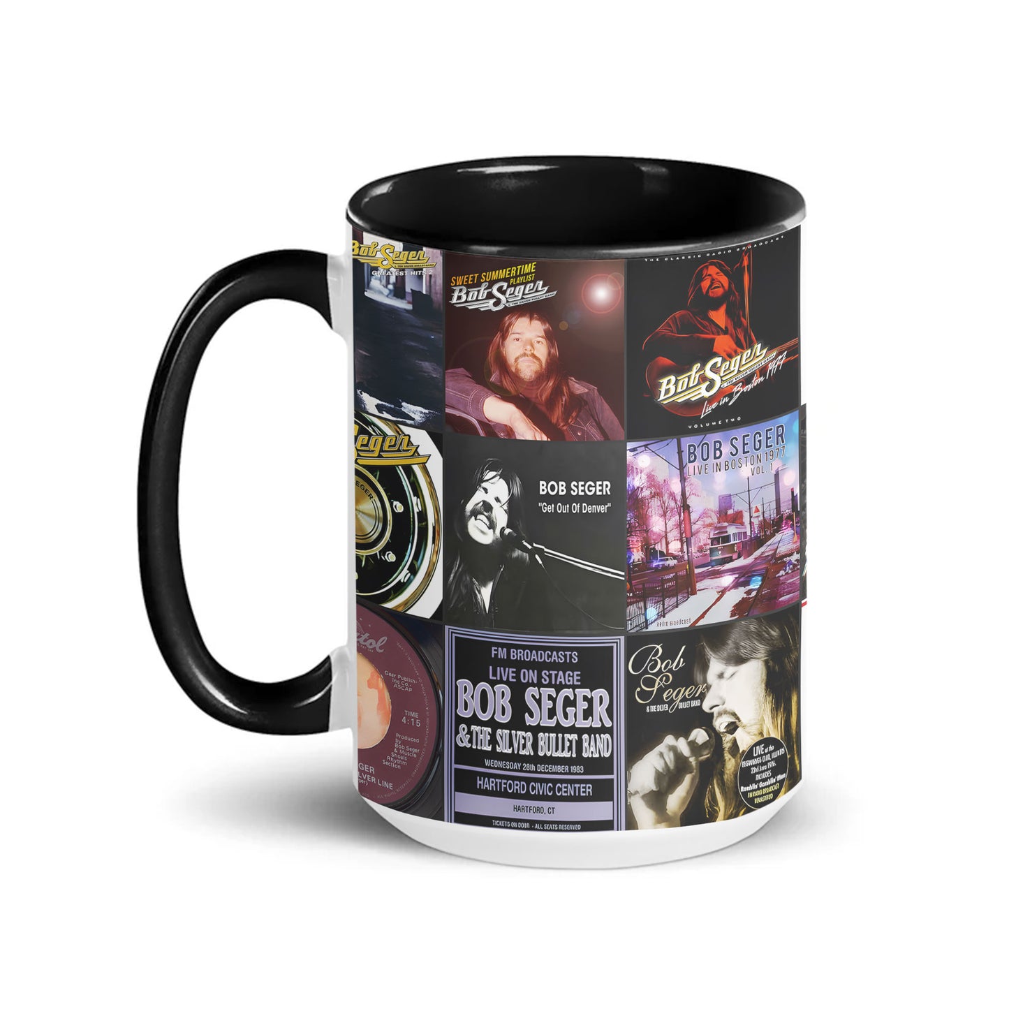 Bob Seger Accent Mug – Classic Album Cover Collage Gift