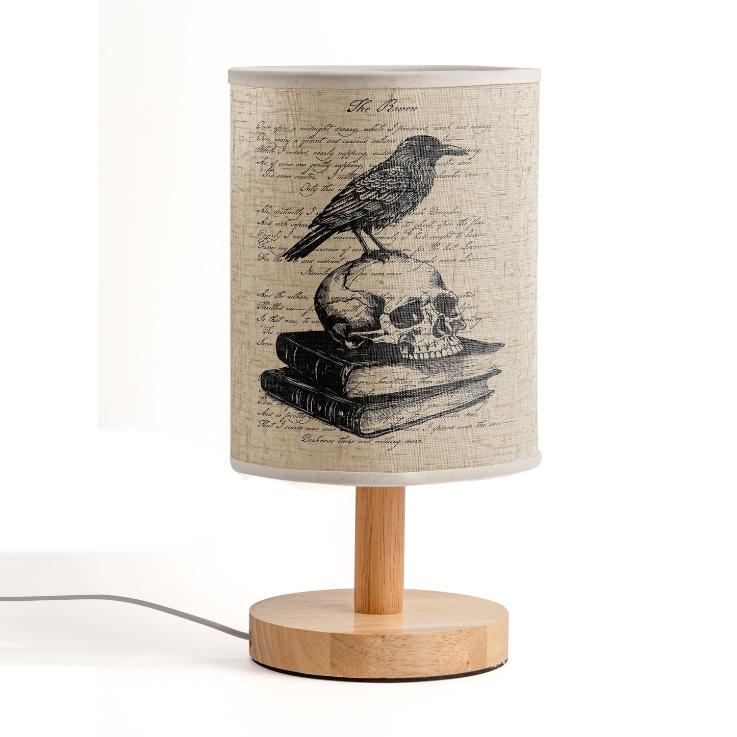 Gothic Raven Lamp – Edgar Allan Poe Inspired Literary Halloween Decor