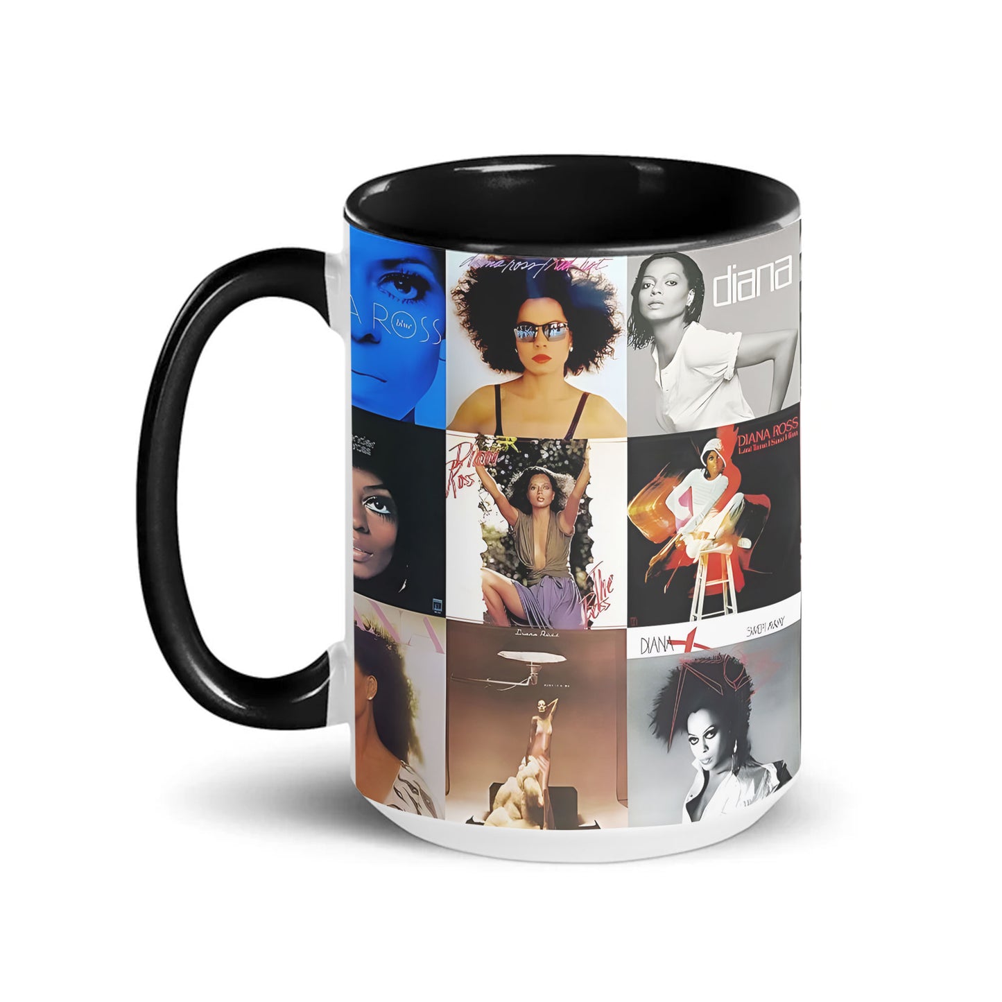 Diana Ross Accent Mug – Classic Album Cover Collage Gift for Soul & Motown Fans