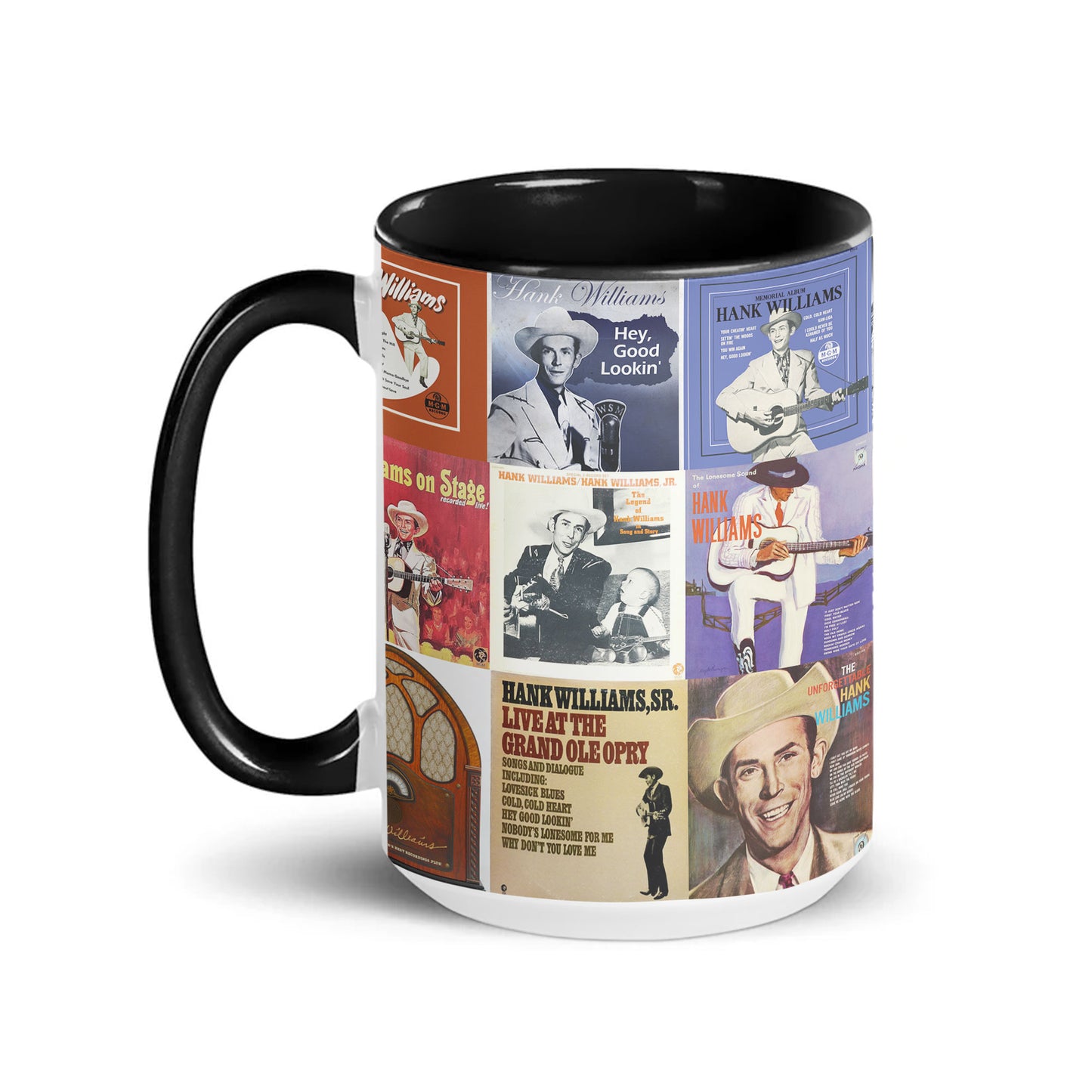 Hank Williams Accent Mug – Country Music Legend Album Collage Gift
