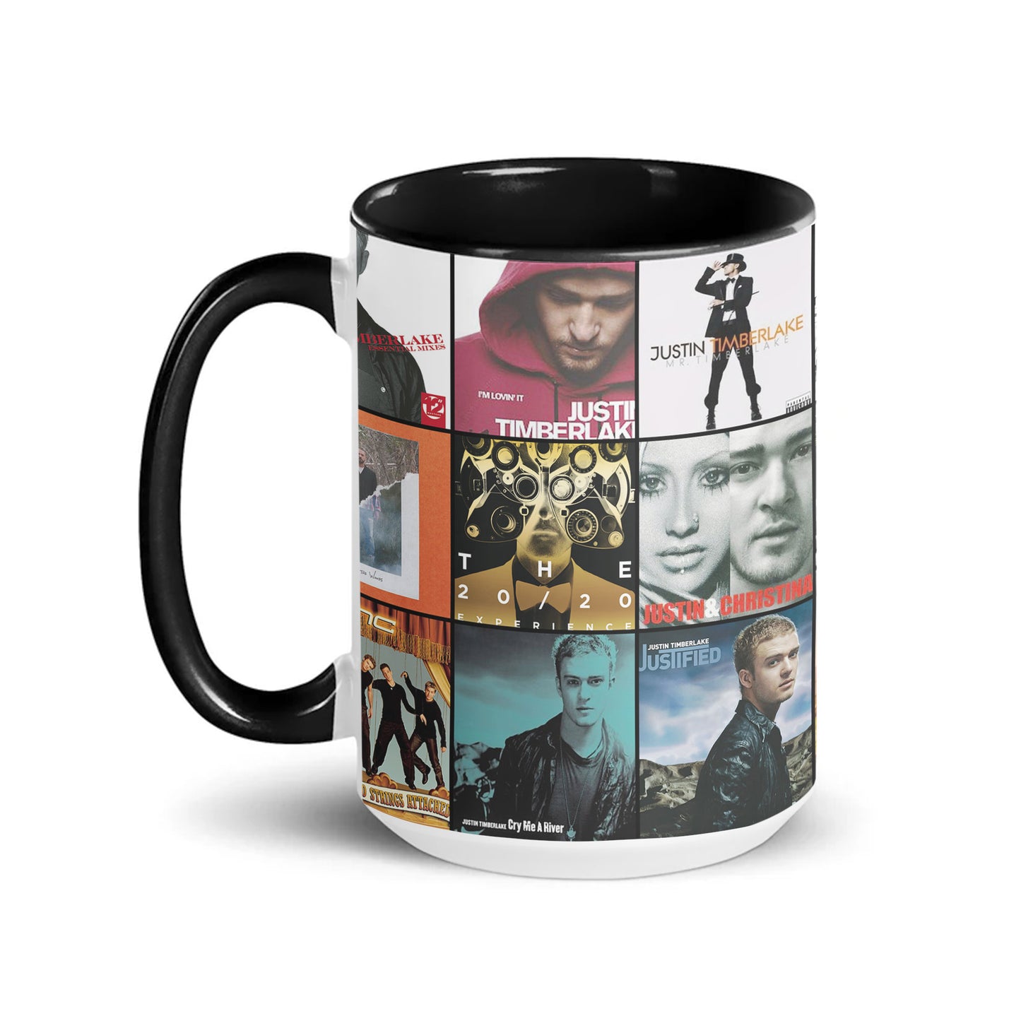 Justin Timberlake Accent Mug – Album Cover Collage Gift