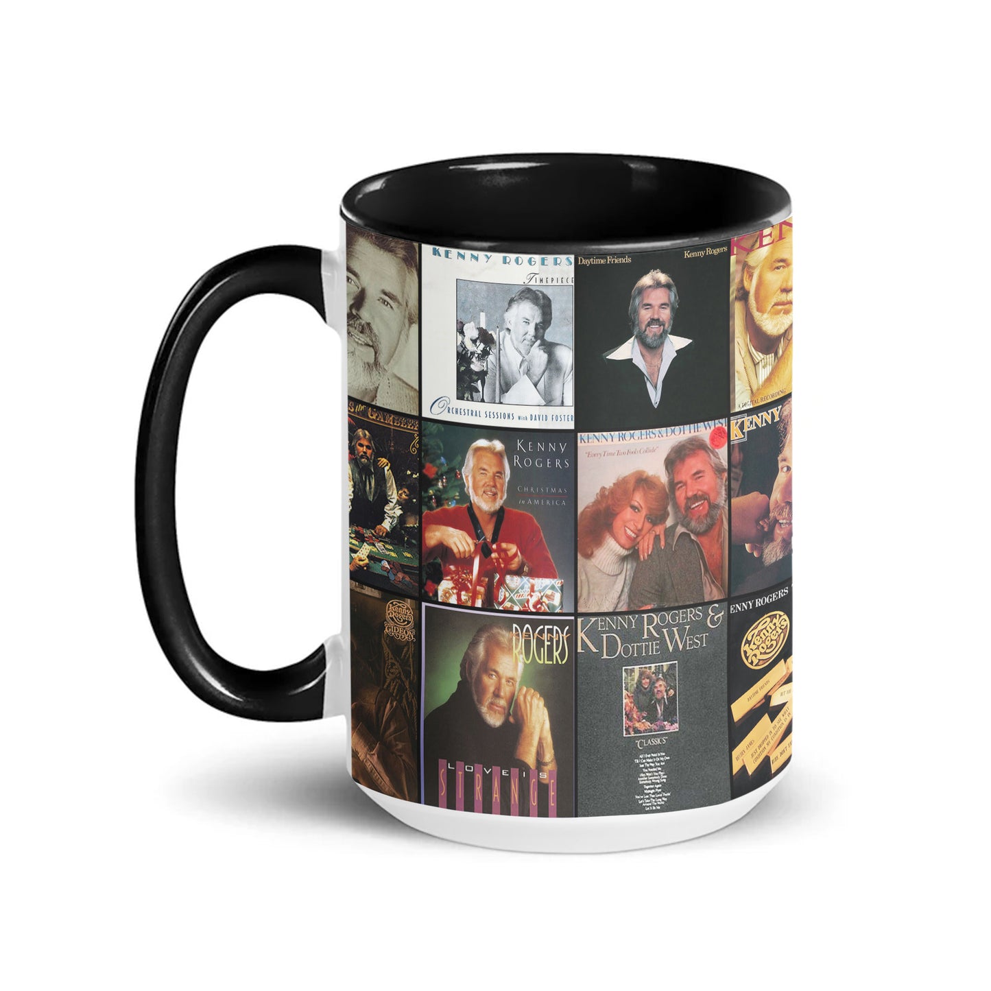 Kenny Rogers Accent Mug – Country Legend Album Collage Gift