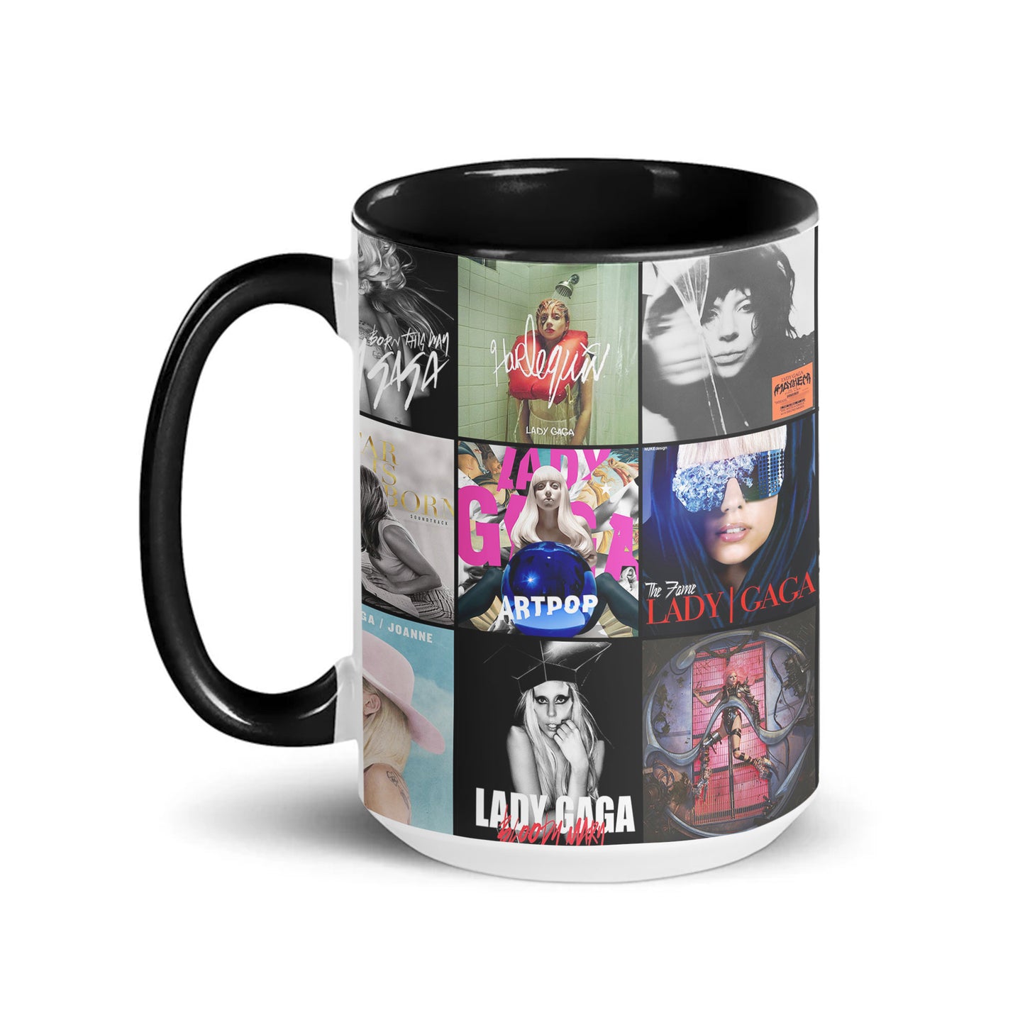 Lady Gaga Accent Mug – Iconic Album Cover Collage Gift