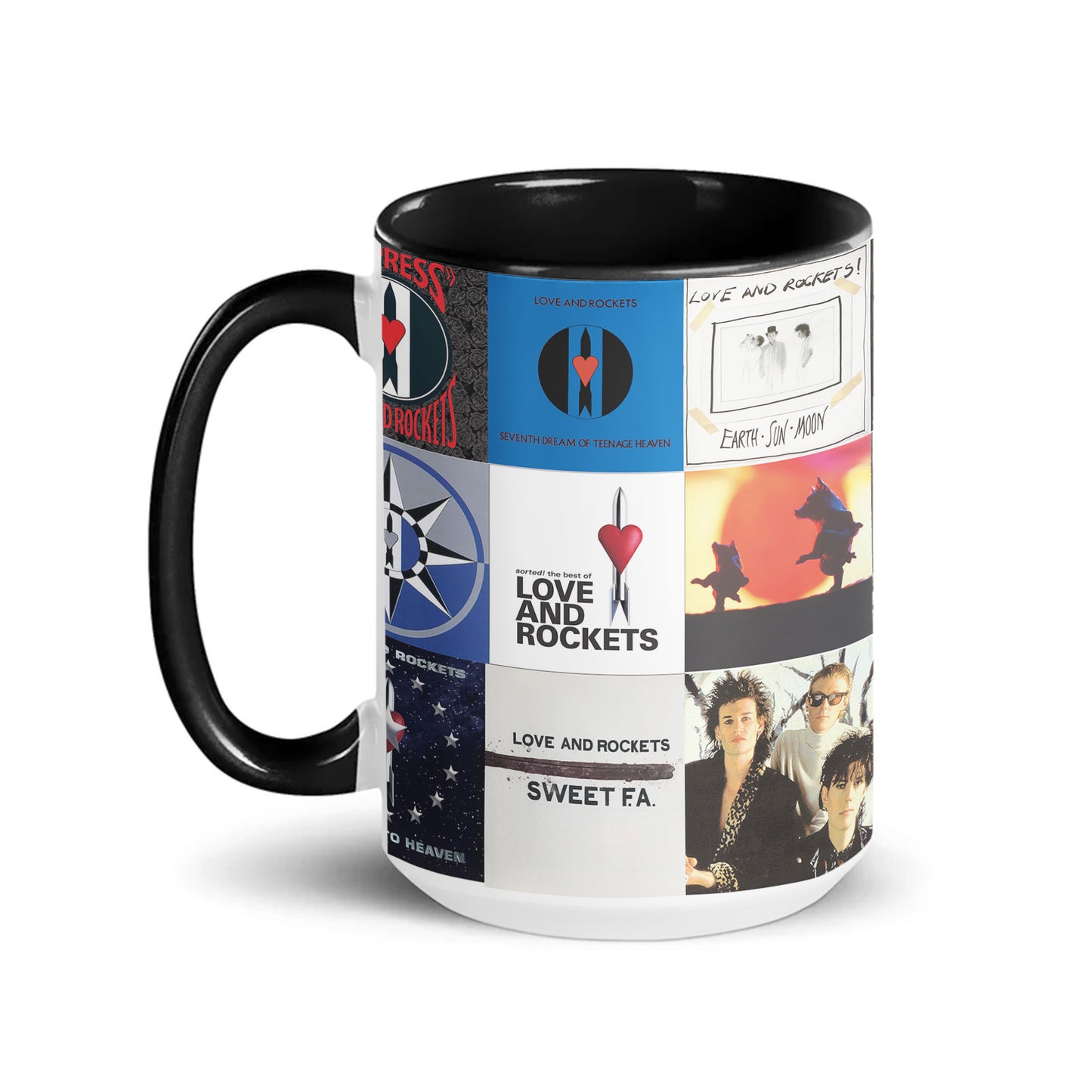 Love and Rockets Accent Mug – Album Cover Collage Gift
