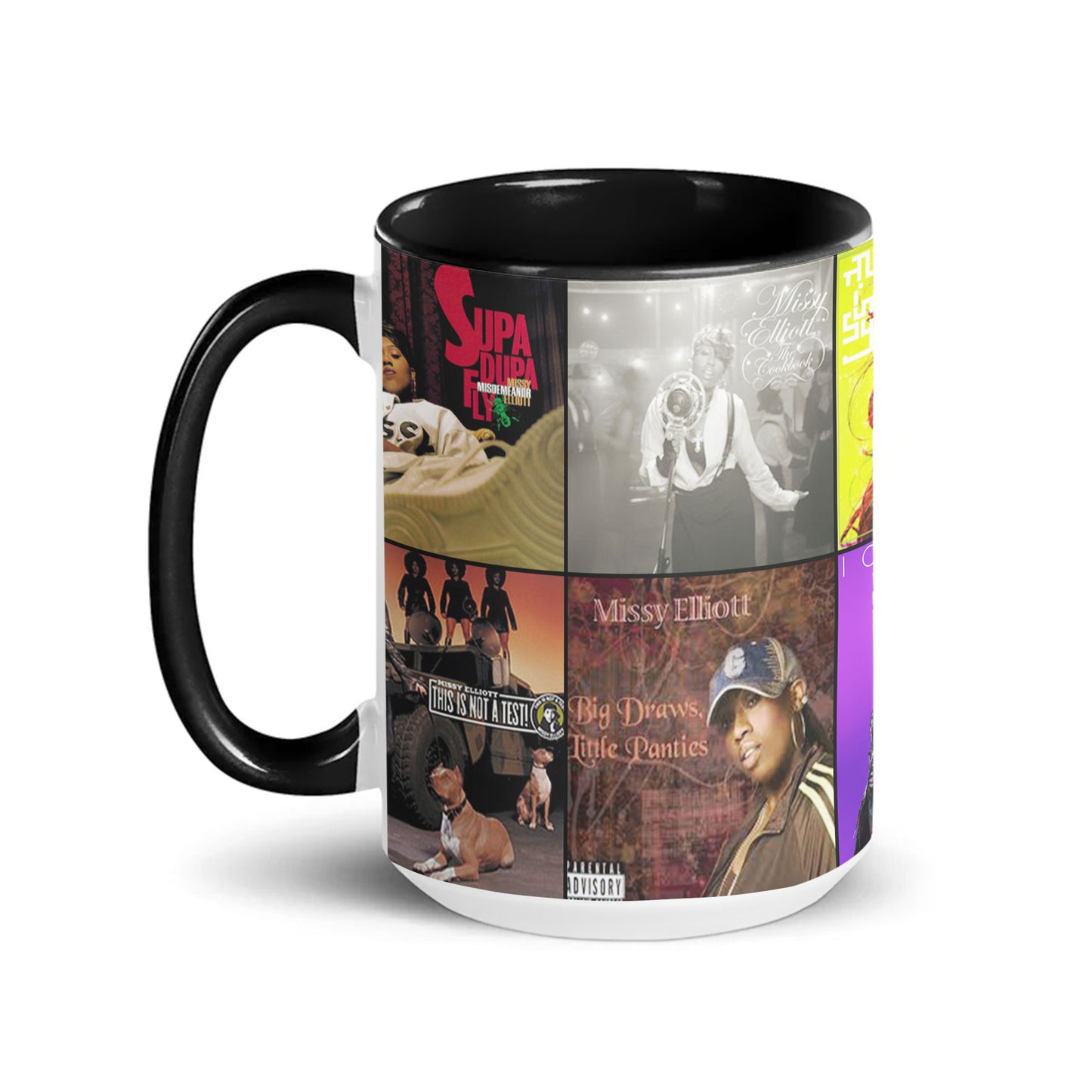 Missy Elliott Accent Mug – Hip-Hop Icon Album Cover Collage Gift