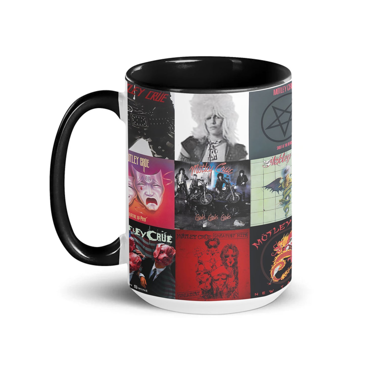 Mötley Crüe Accent Mug – Classic Hard Rock Album Collage Gift