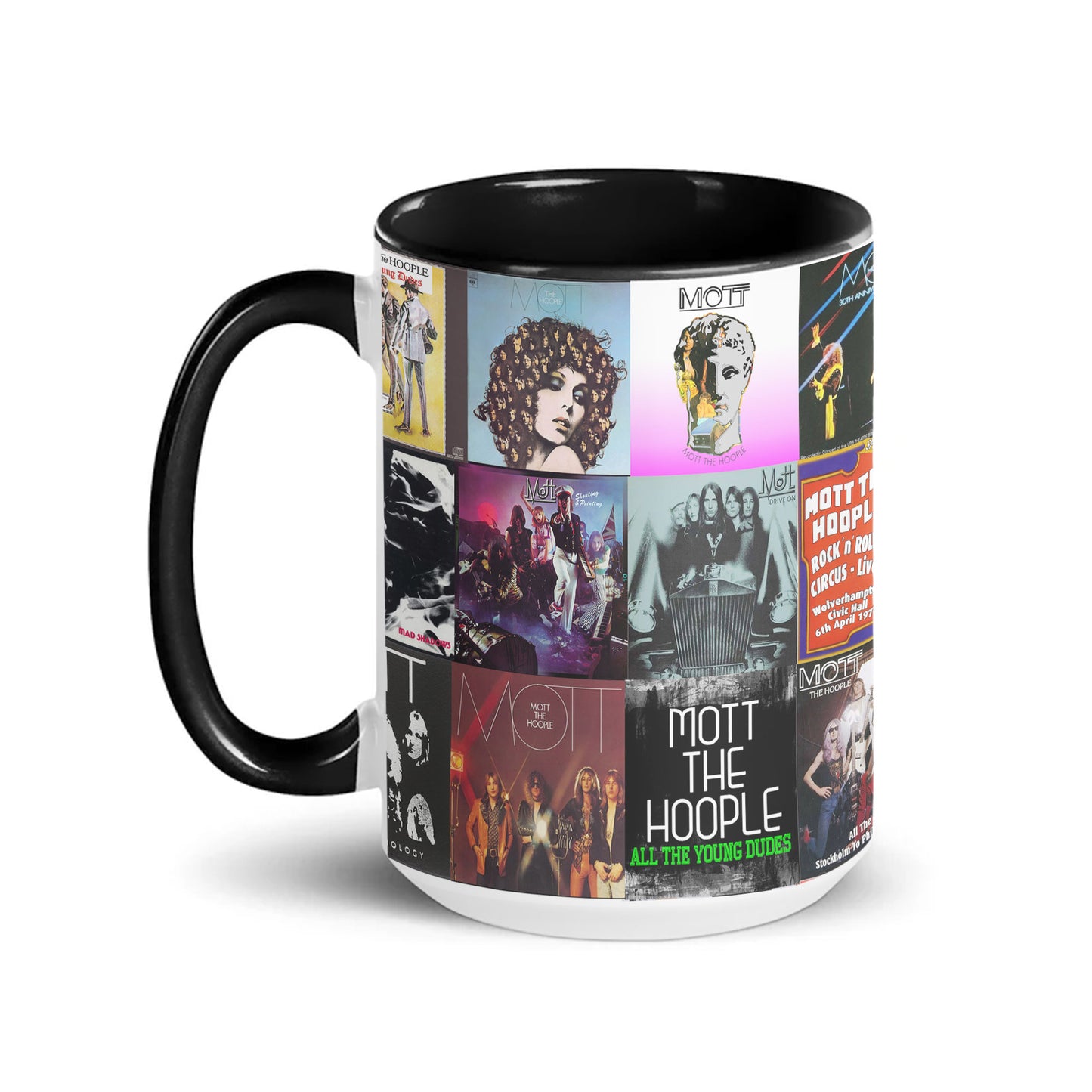 Mott the Hoople Accent Mug – Glam Rock Classics Album Collage Gift