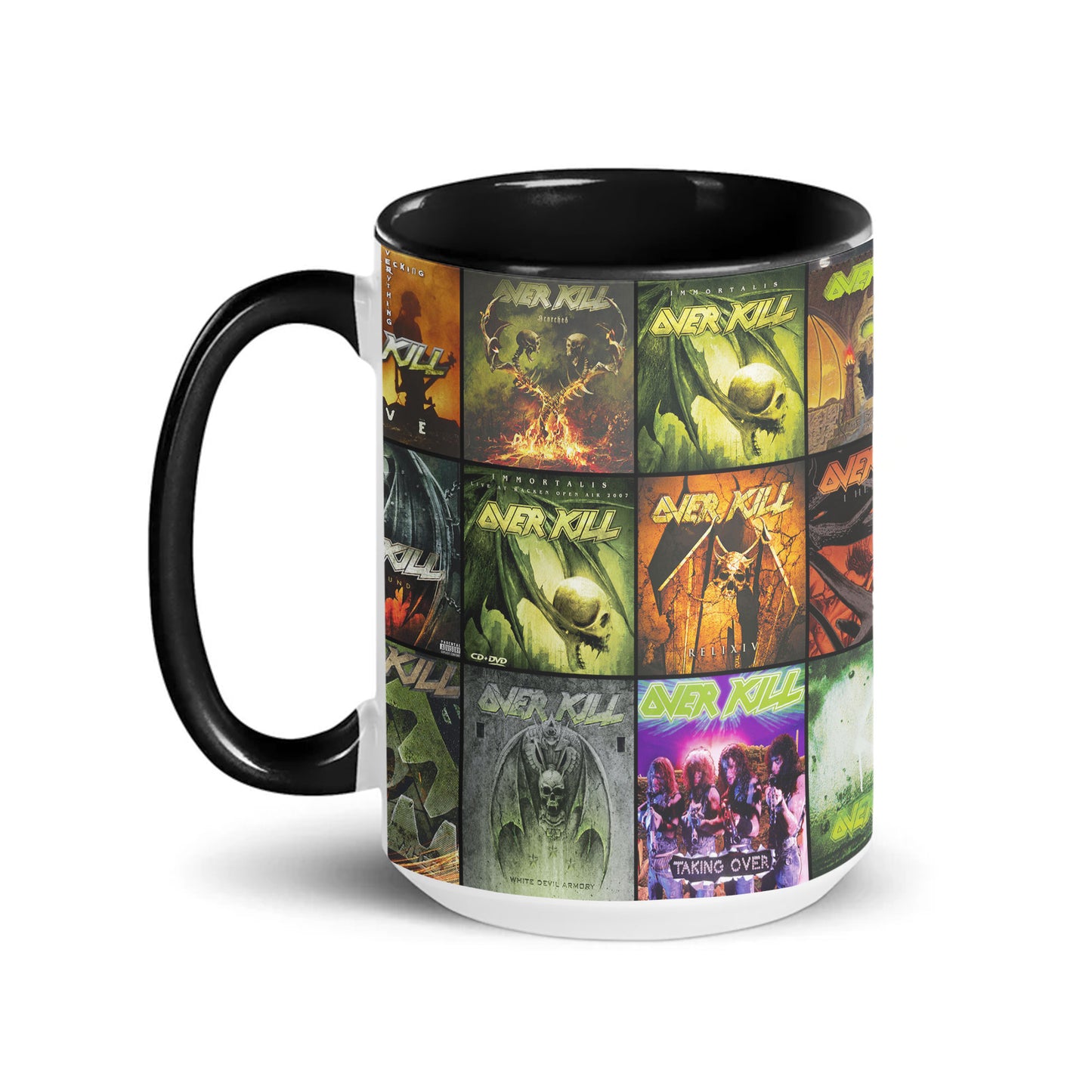 Overkill Accent Mug – Thrash Metal Legends Album Collage Gift