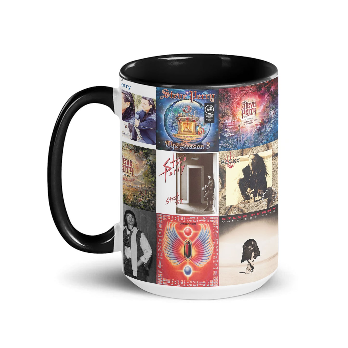 Steve Perry Accent Mug – Rock Legend Album Collage Gift