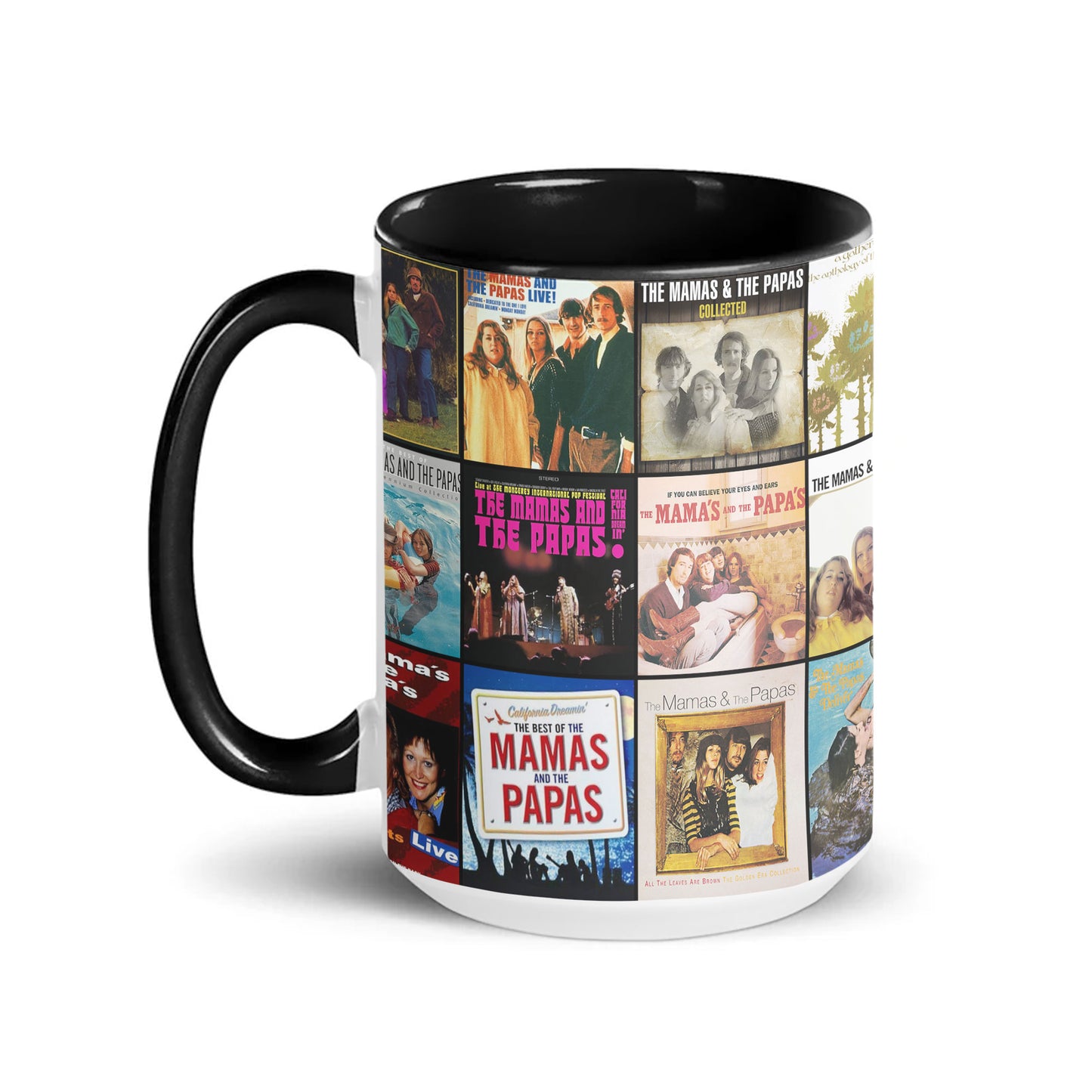 The Mamas & The Papas Accent Mug – Folk-Rock Classics Album Collage Gift