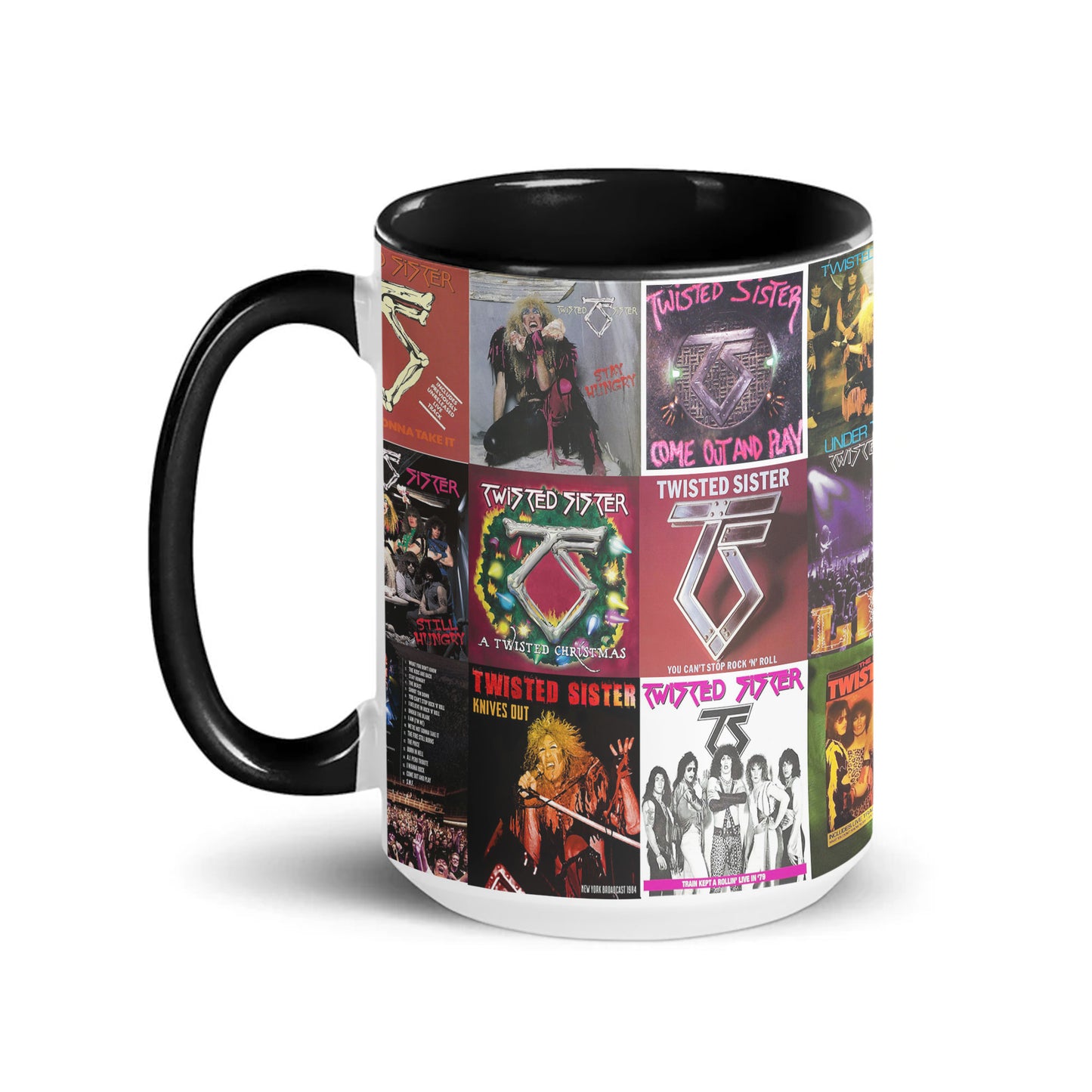 Twisted Sister Accent Mug – Heavy Metal Album Cover Collage Gift
