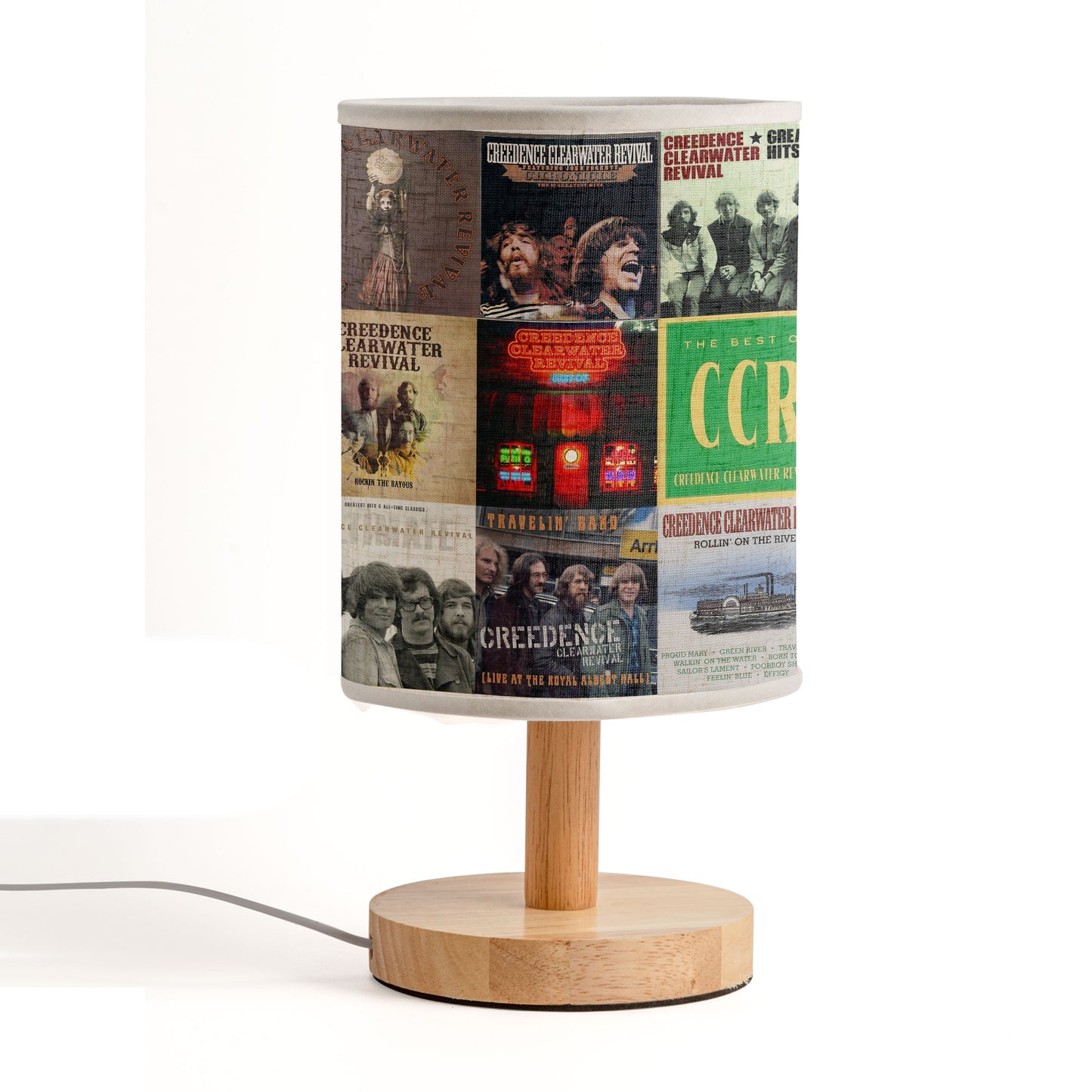 Creedence Clearwater Revival Fabric Lamp – Classic Album Art Collage
