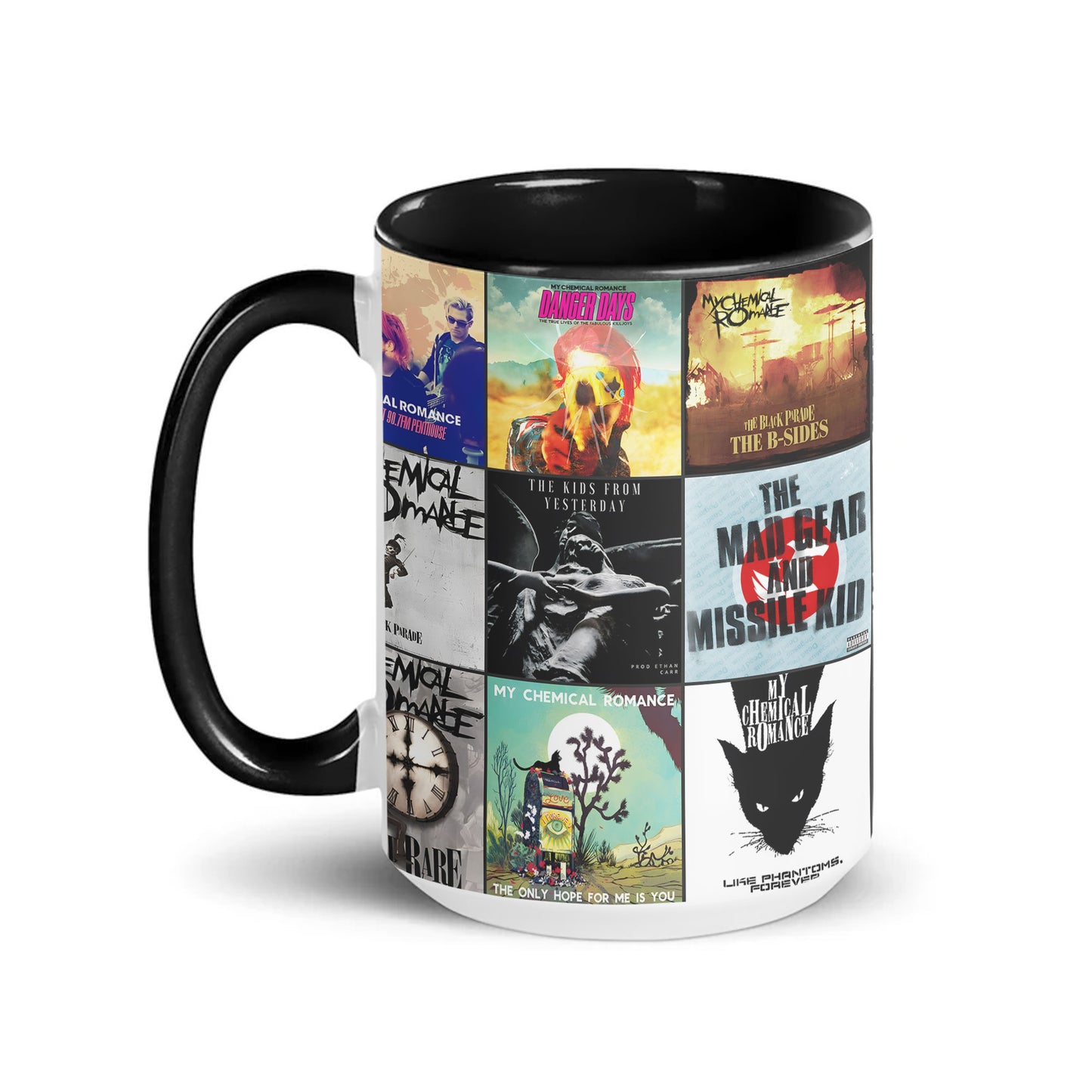 My Chemical Romance Accent Mug – Classic Album Cover Collage Gift for Emo & Rock Fans