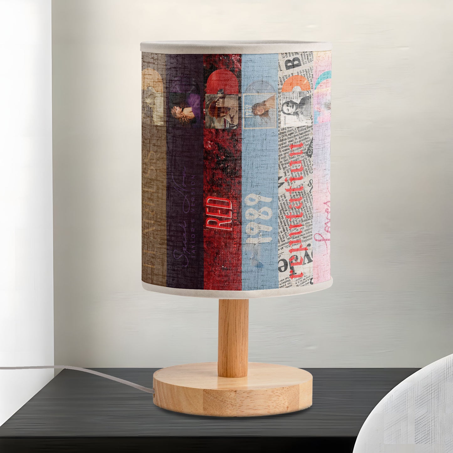 Taylor Swift Album Collage Table Fabric Lamp