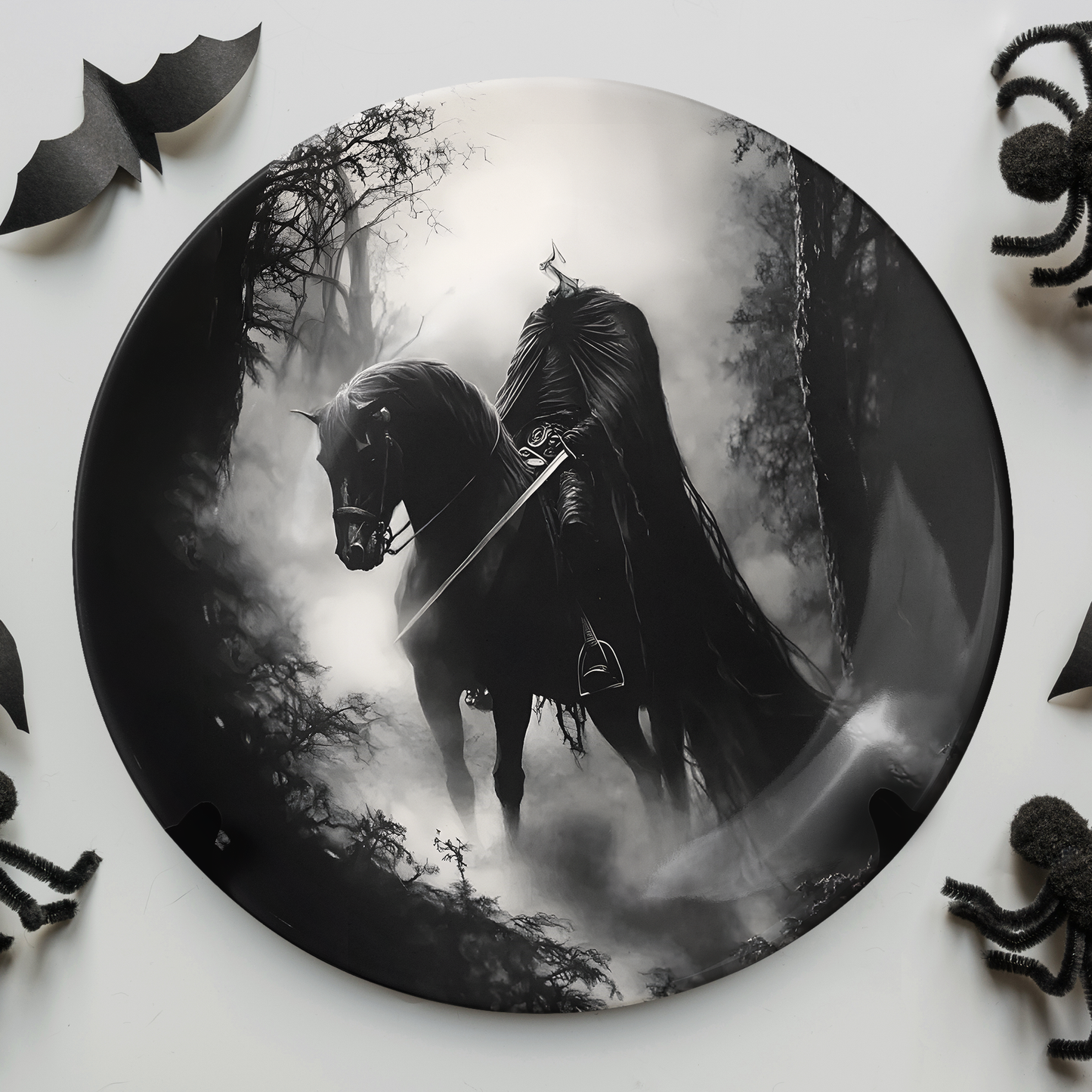 Headless Horseman Halloween Decorative Ceramic Plate