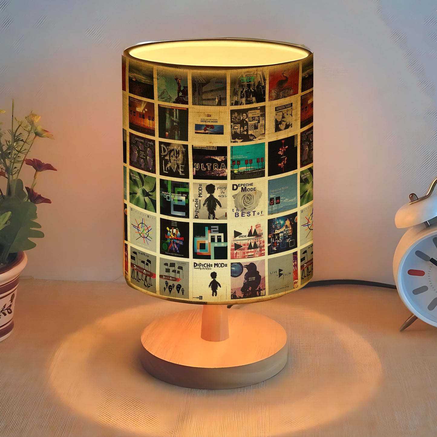 Depeche Mode Album Cover Collage Table Fabric Lamp