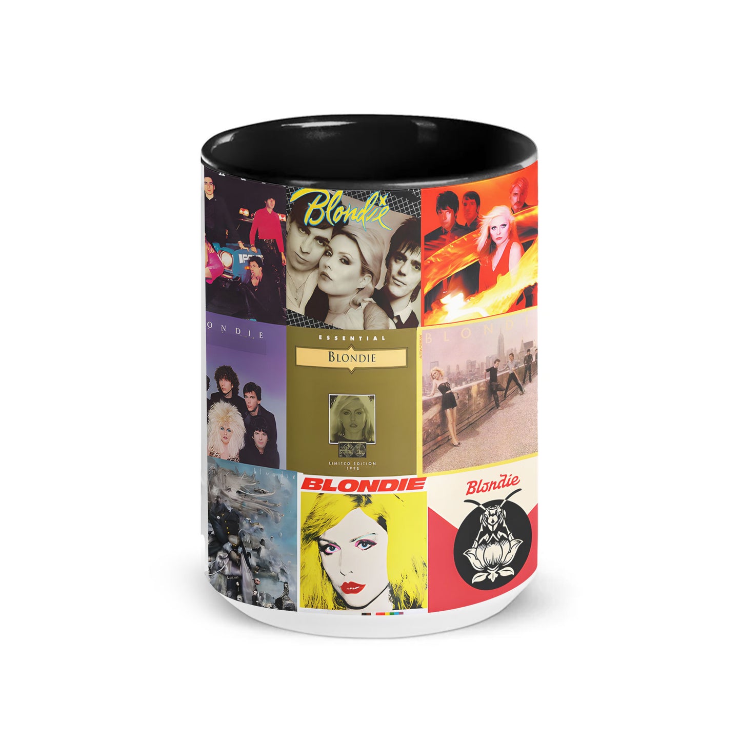 Blondie Accent Mug – Classic Album Cover Collage Gift for Retro Music Lovers