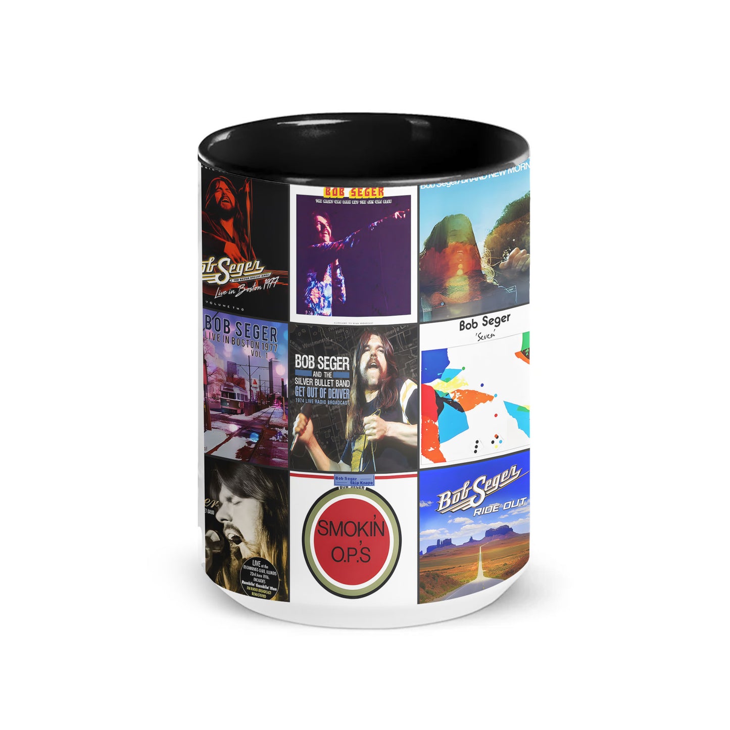 Bob Seger Accent Mug – Classic Album Cover Collage Gift