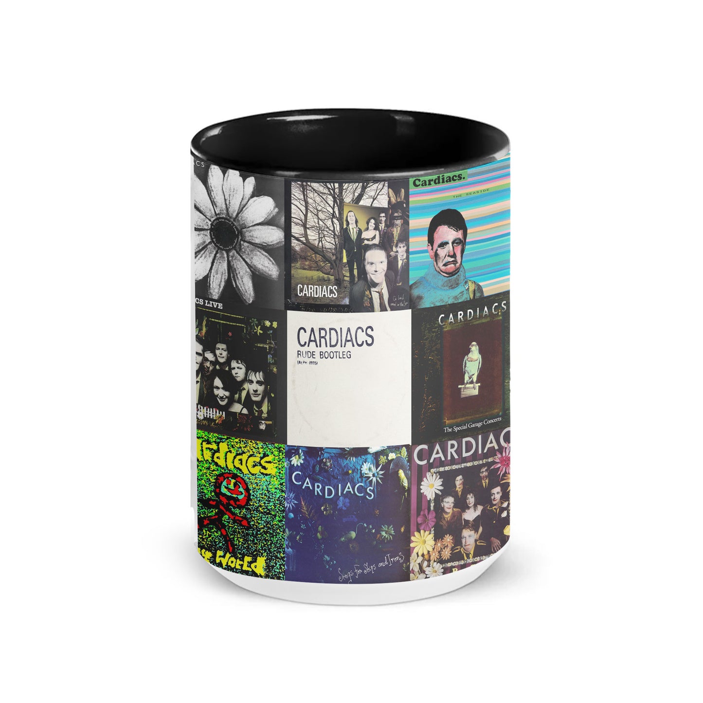 Cardiacs Accent Mug – Art-Rock Chaos & Nostalgic Album Collage Gift