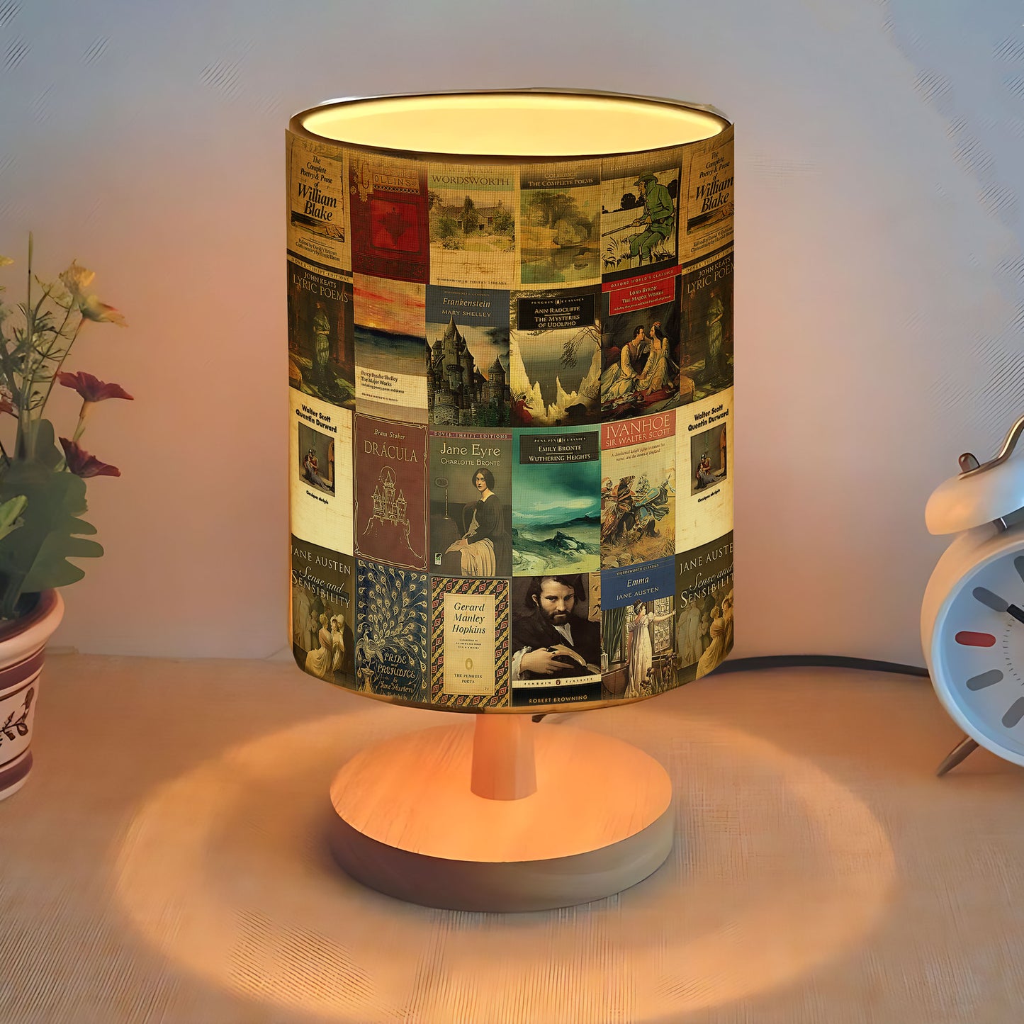 Literature Classics Book Cover Fabric Lamp