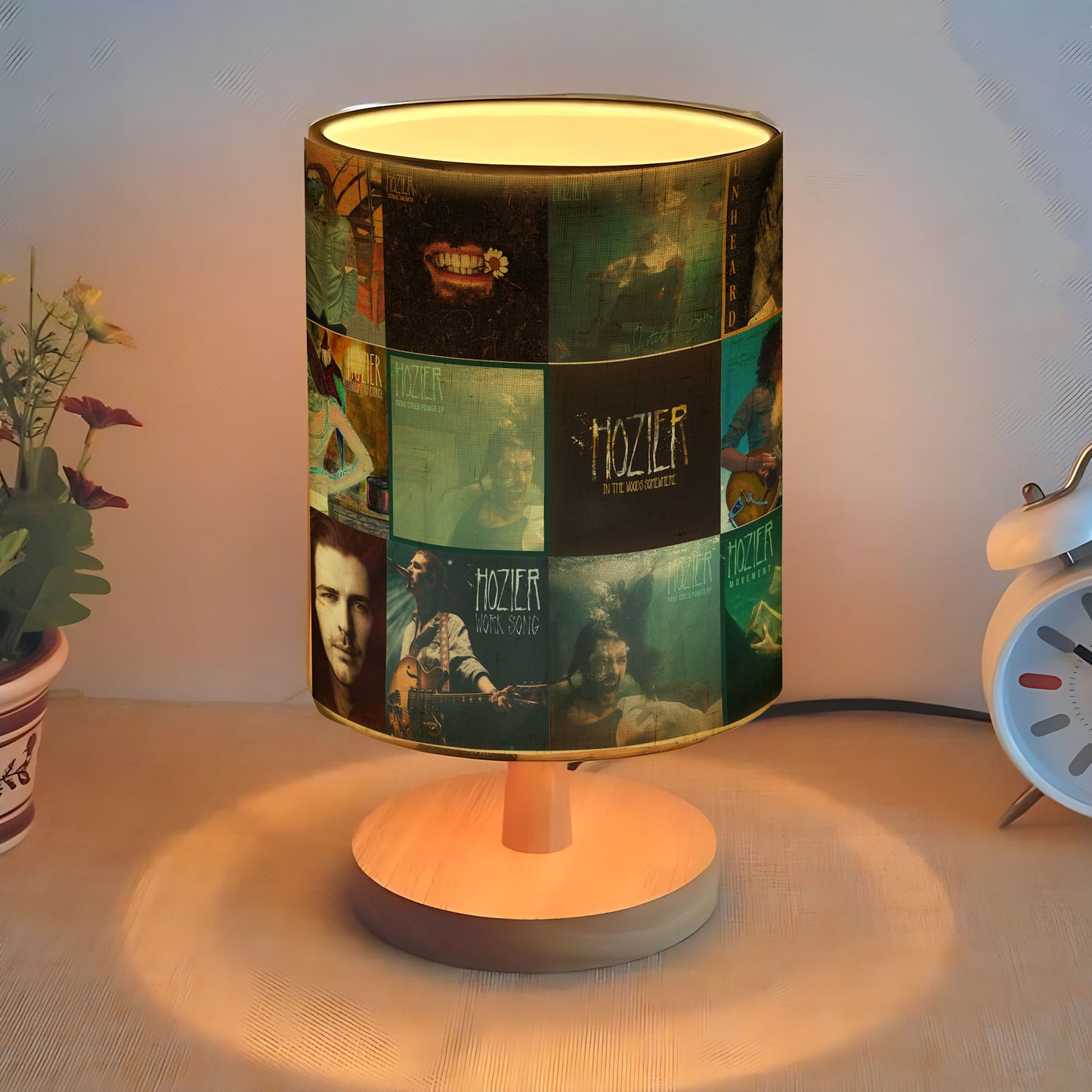 Hozier Album Cover Collage Table Lamp - Indie Folk Rock Music Themed