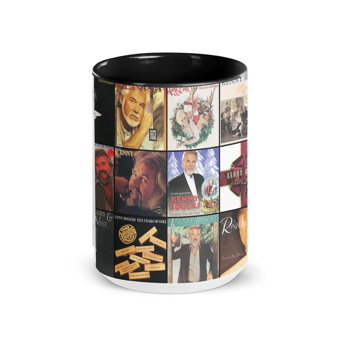 Kenny Rogers Accent Mug – Country Legend Album Collage Gift